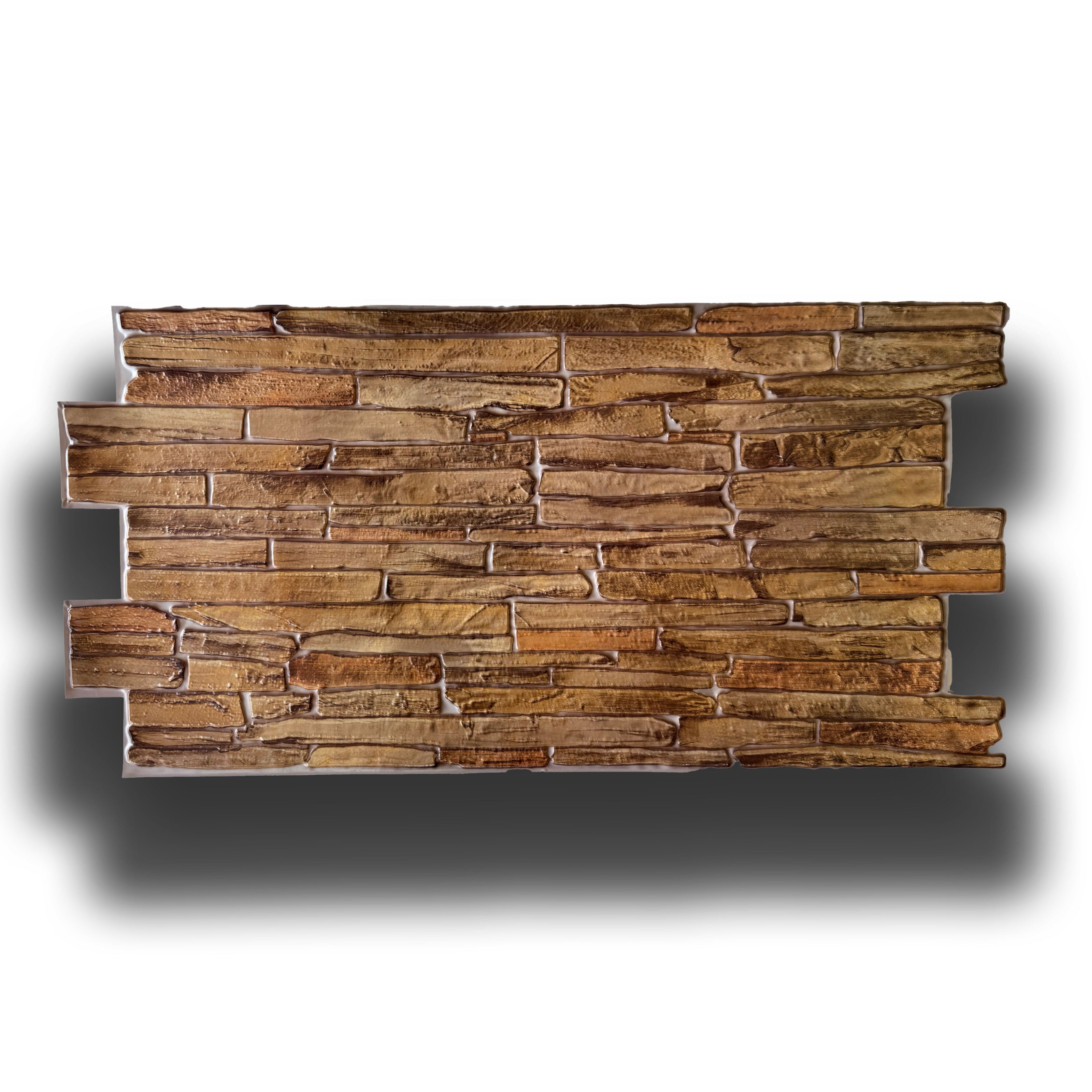 pacchi da 10 o 20 Pannelli 3D Rivestimento a parete in PVC effetto PIETRA BROWN 96x48cm Realistici, isolanti - Eternal Parquet