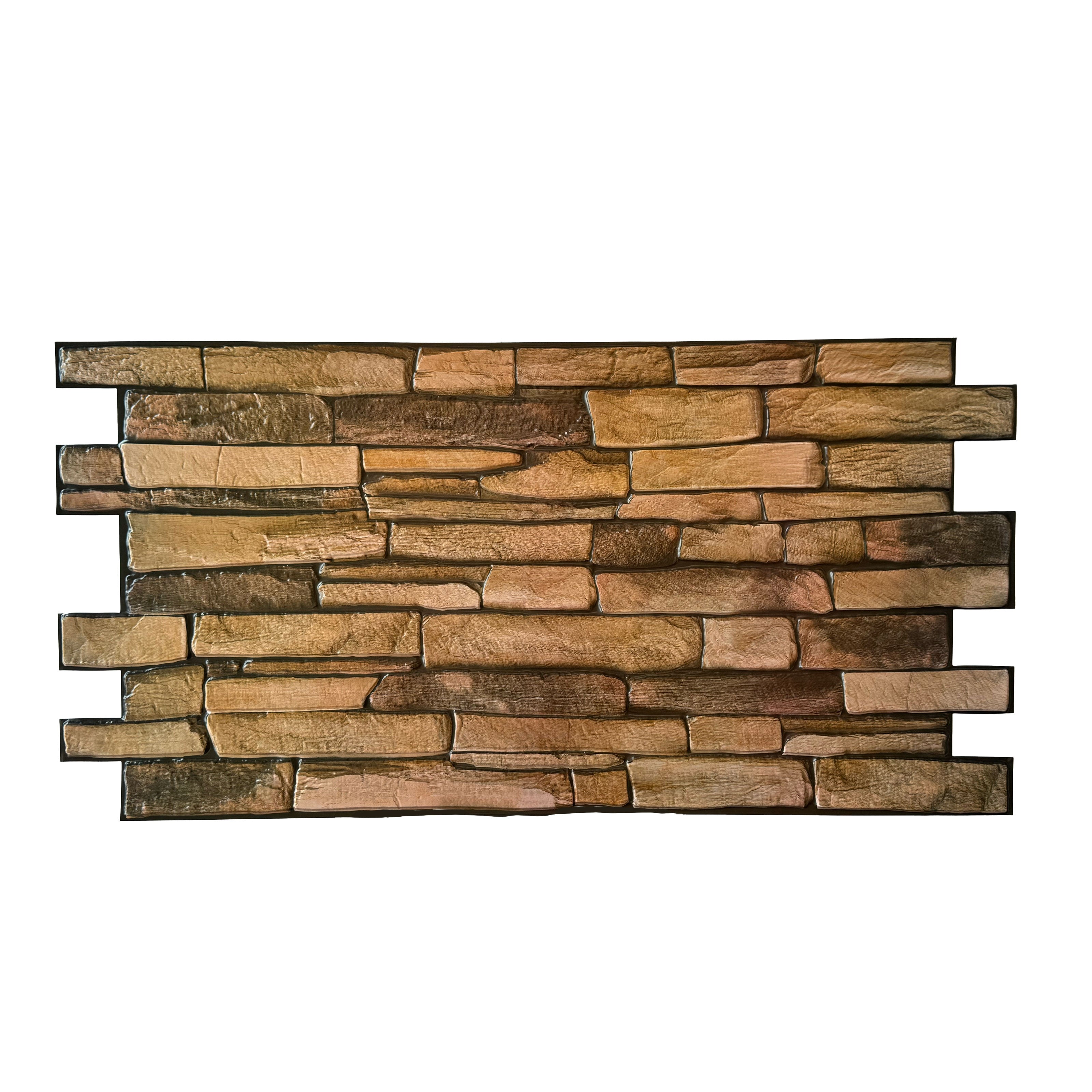 Pannelli 3D Rivestimento a parete in PVC effetto PIETRA CALDA MISTA 96x48cm Realistici, isolanti, idrorepellenti. - Eternal Parquet