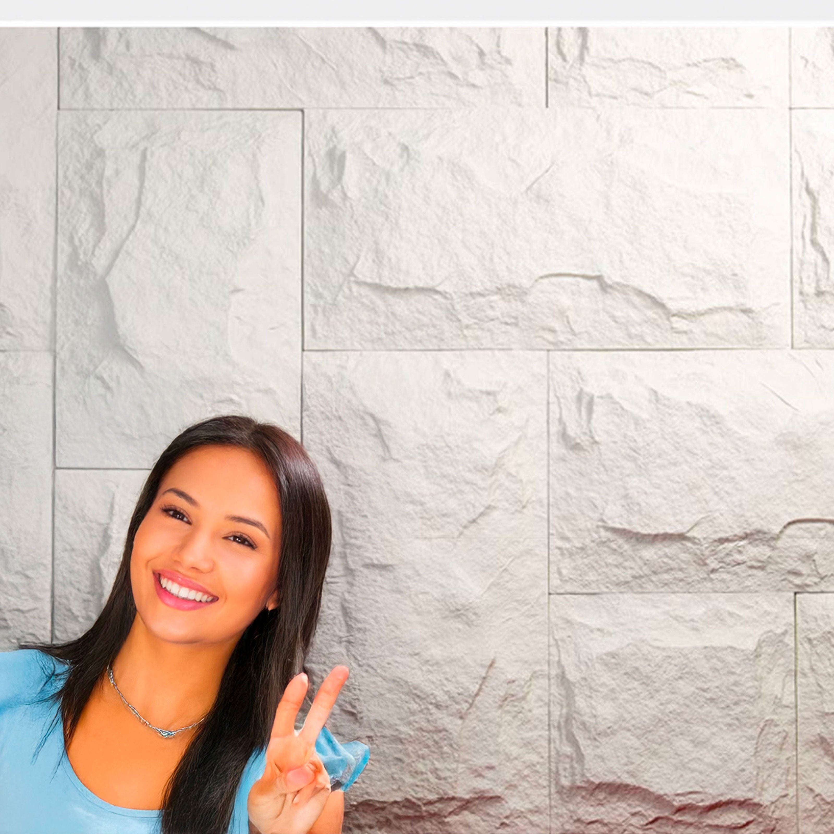 pannello di Rivestimento interno-esterno in PU effetto pietra BIANCA ultrarealistico ed isolante 60x120cm in 3 modelli - Eternal Parquet