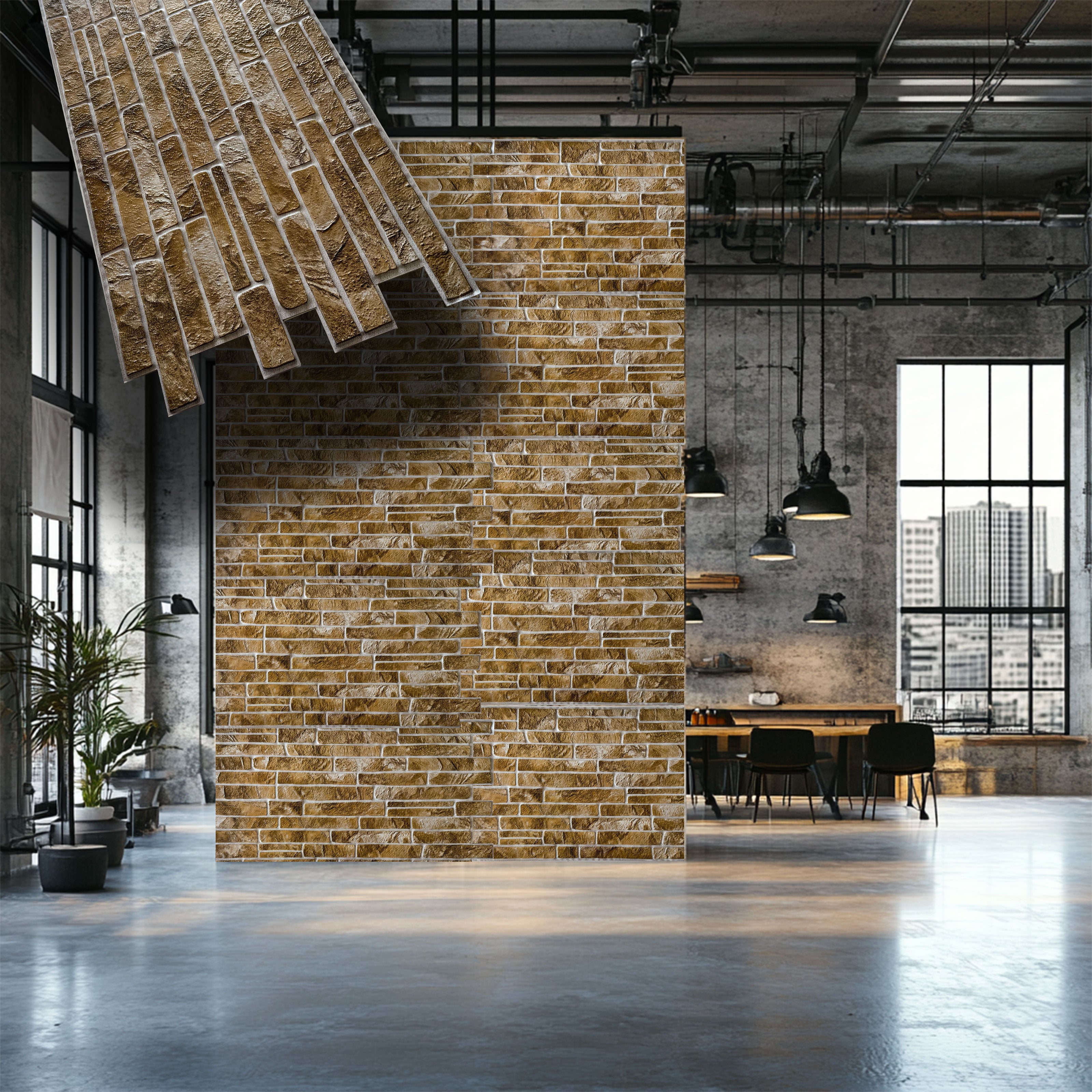 pacchi da 10 o 20 Pannelli 3D Rivestimento a parete in PVC effetto PIETRA SABBIA 96x48cm Realistici, isolanti - Eternal Parquet