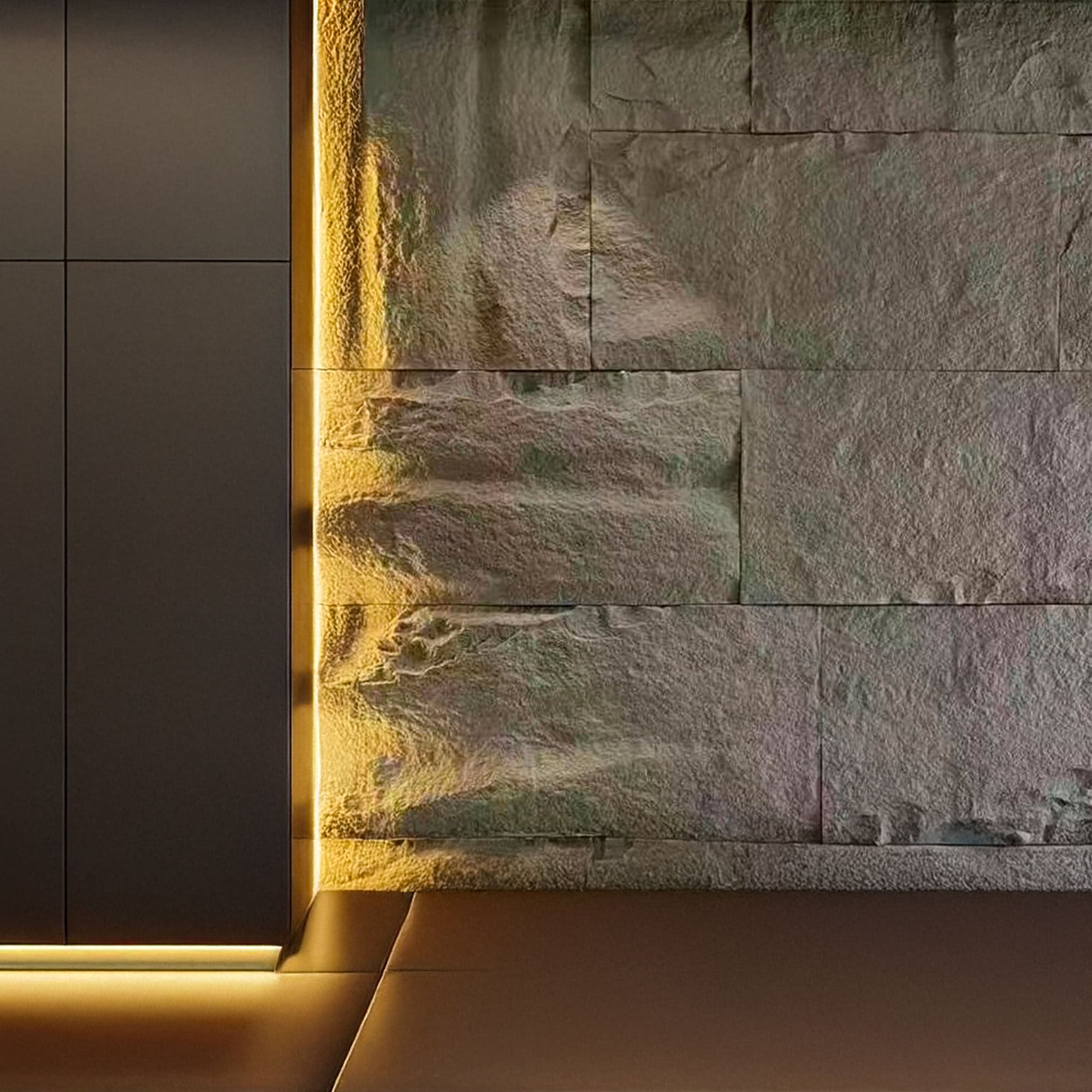 pannello di Rivestimento interno-esterno in PU effetto pietra CEMENTO ultrarealistico ed isolante 60x120cm in 3 modelli - Eternal Parquet