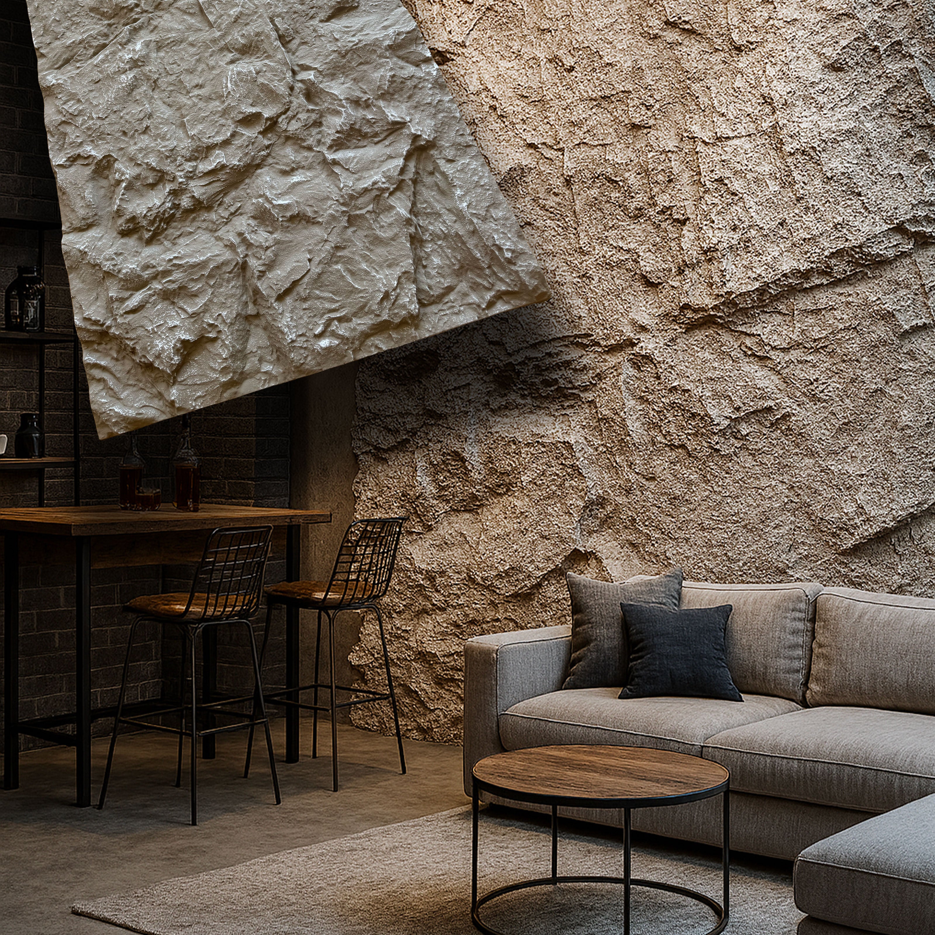 pannello di Rivestimento interno-esterno in PU effetto pietra EXTREME-REAL ed isolante 60x120cm - Eternal Parquet