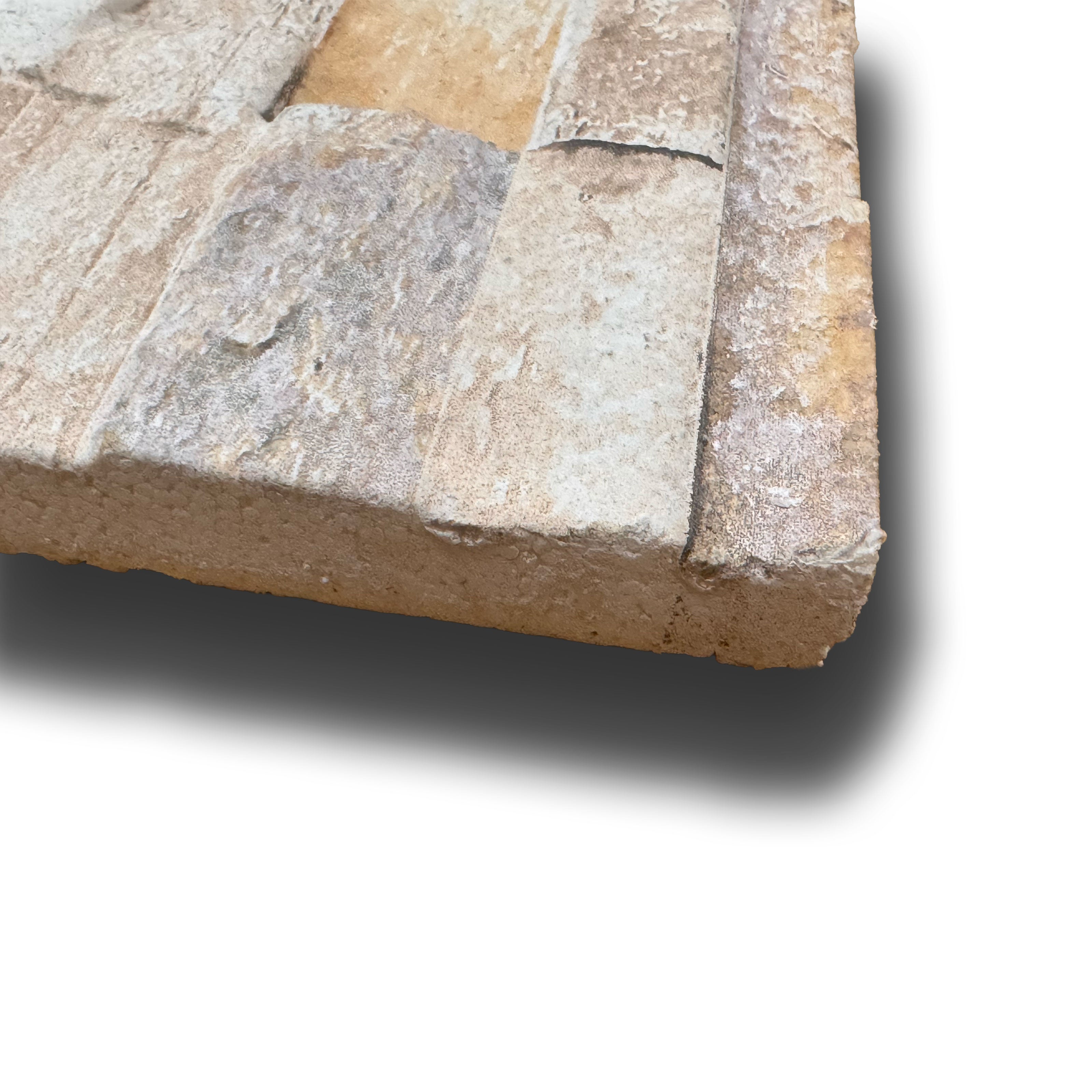 CAPPOTTO esterno - interno isolante in STYROFOAM 3D sp.2cm (120x30cm) con sabbiatura e malta Pietra sbiancata