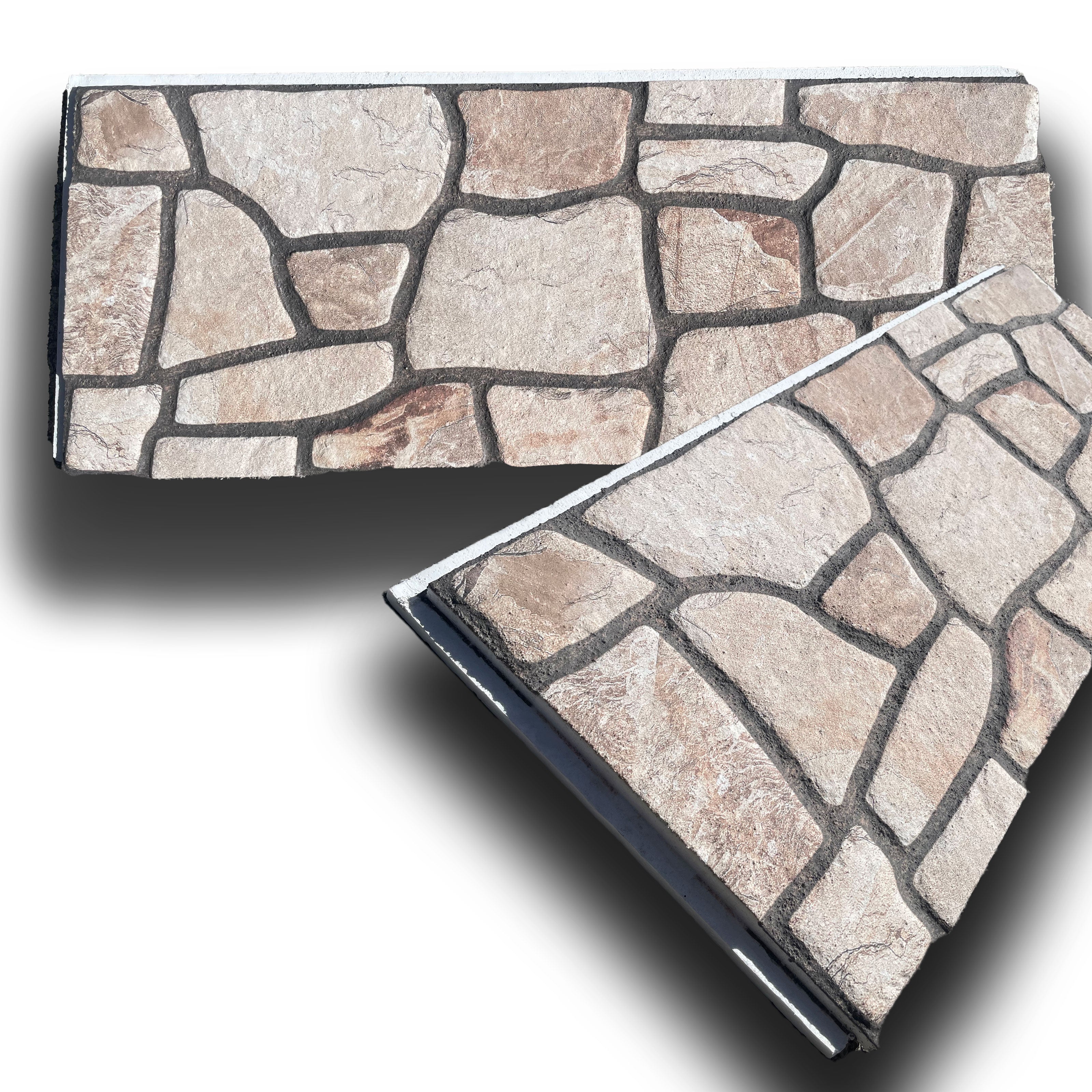 CAPPOTTO esterno - interno Pannello STYROFOAM e PIETRA NATURALE 120x50cm spess. 4cm "con incastri" - Eternal Parquet