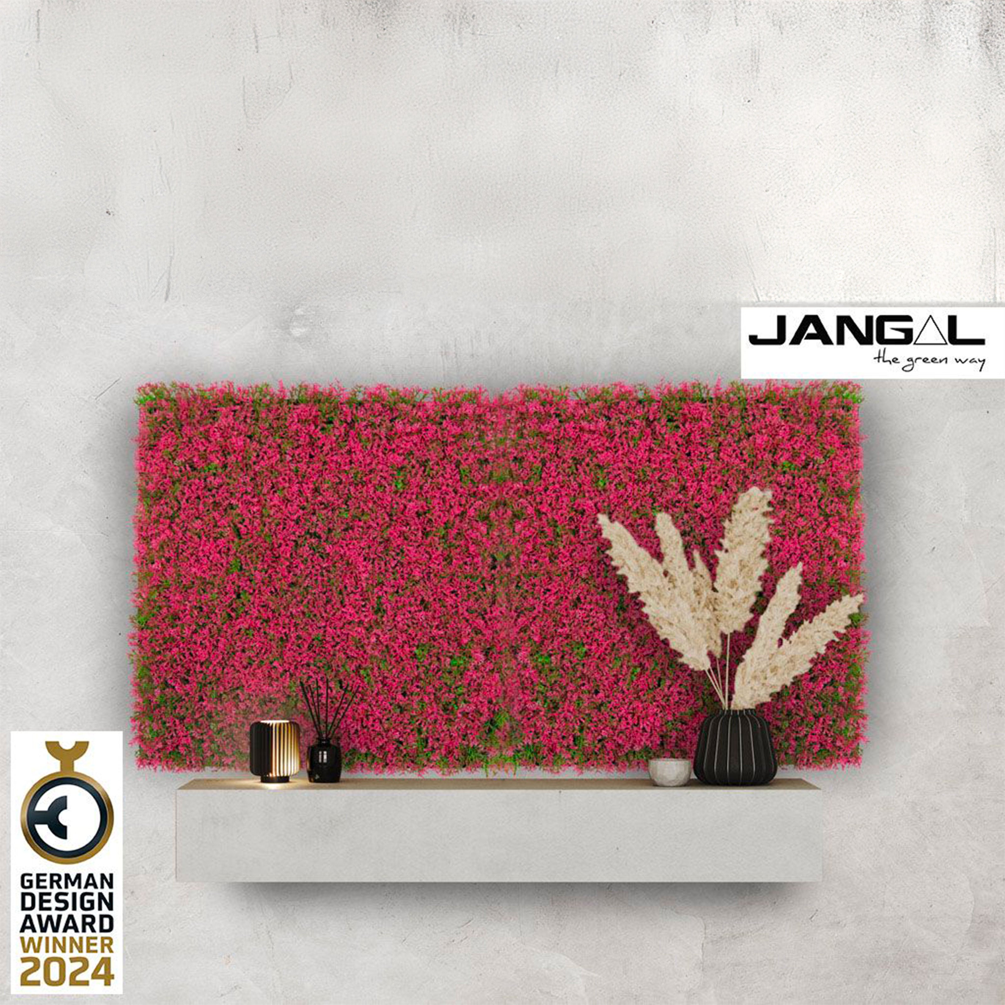 JANGAL Pannelli acustici Modulabili in FLORA sintetica ULTRAREALISTICA 52x52cm mod. PINK - Eternal Parquet