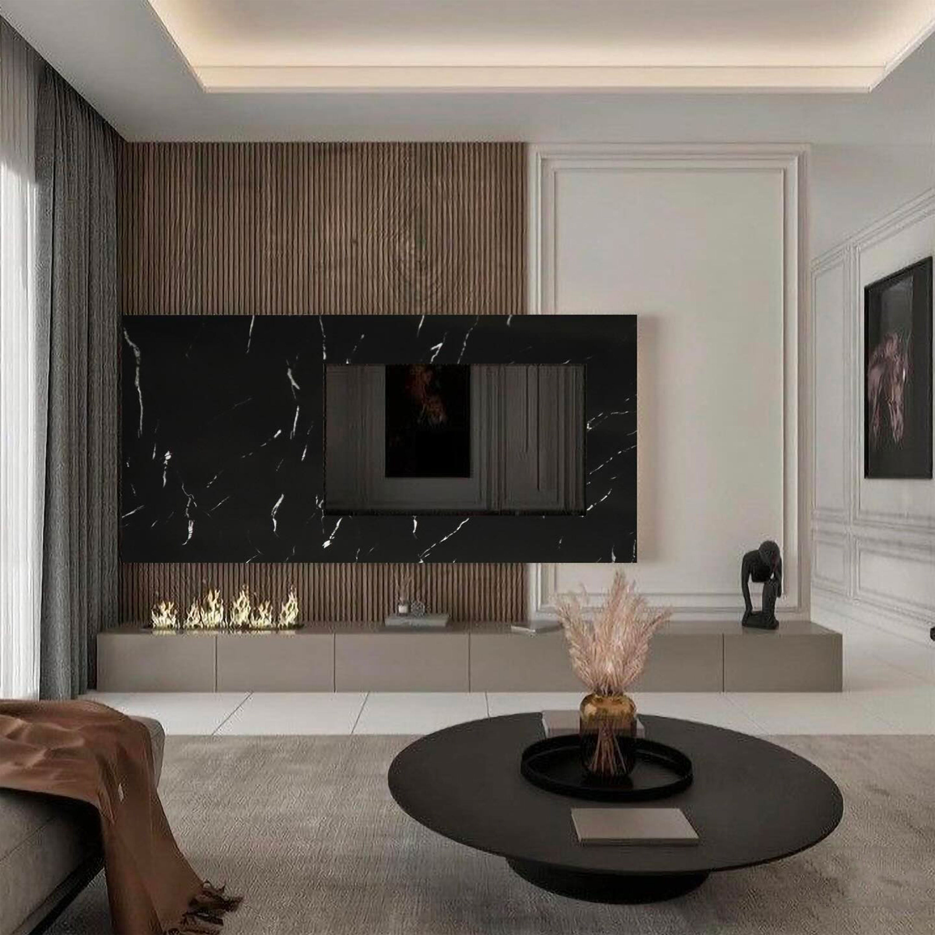 Pacco da n.4pz (2,9mq) Pannelli rivestimento in Polimeri Ultrarealistico effetto Marmo lucido 1220x600x4mm mod.PROCIDA - Eternal Parquet