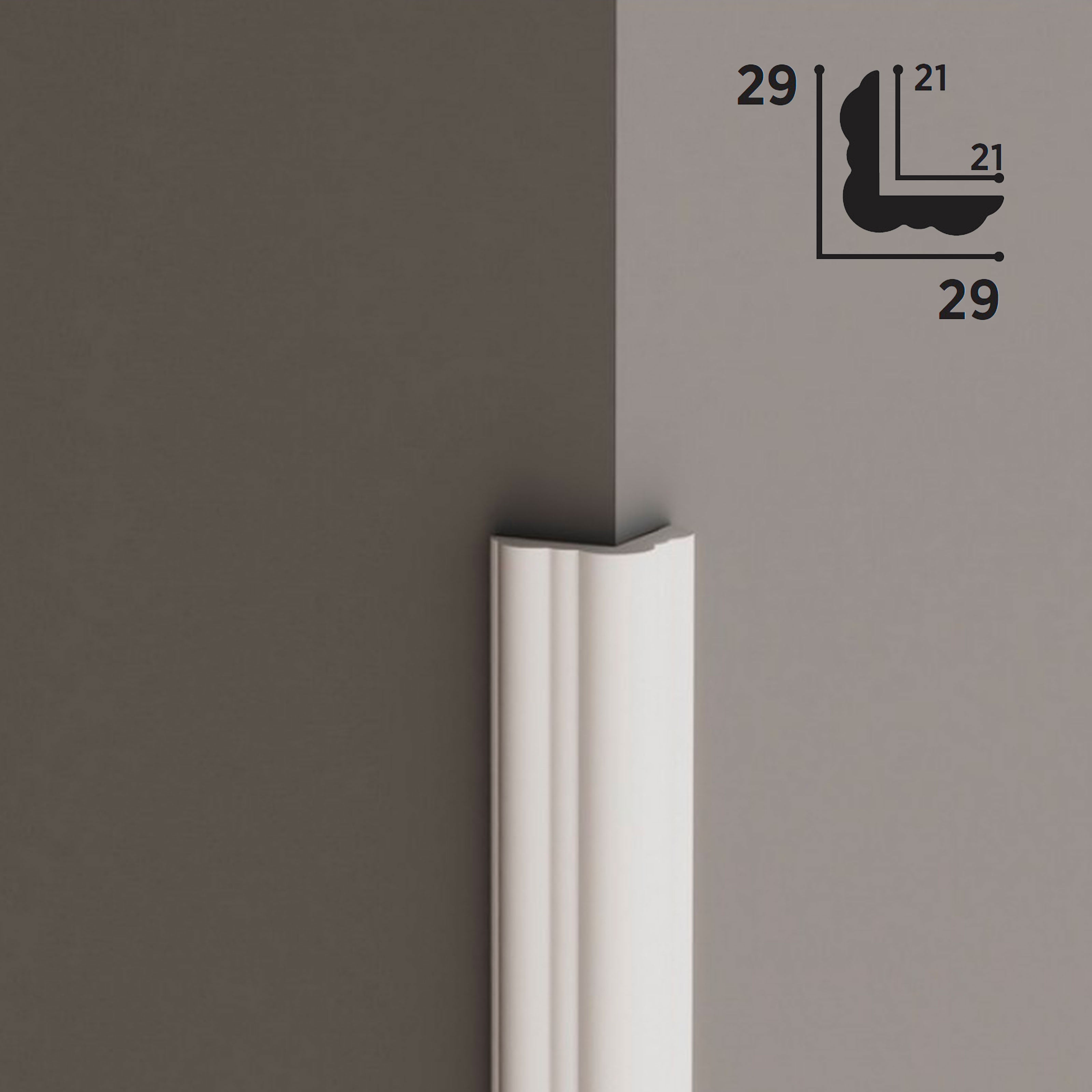 Pacco da 5 barre (12ml) di Profilo Angolare DUCALE in POLIMERI FeelingWood-HD 29x29mm - BIANCO - Eternal Parquet