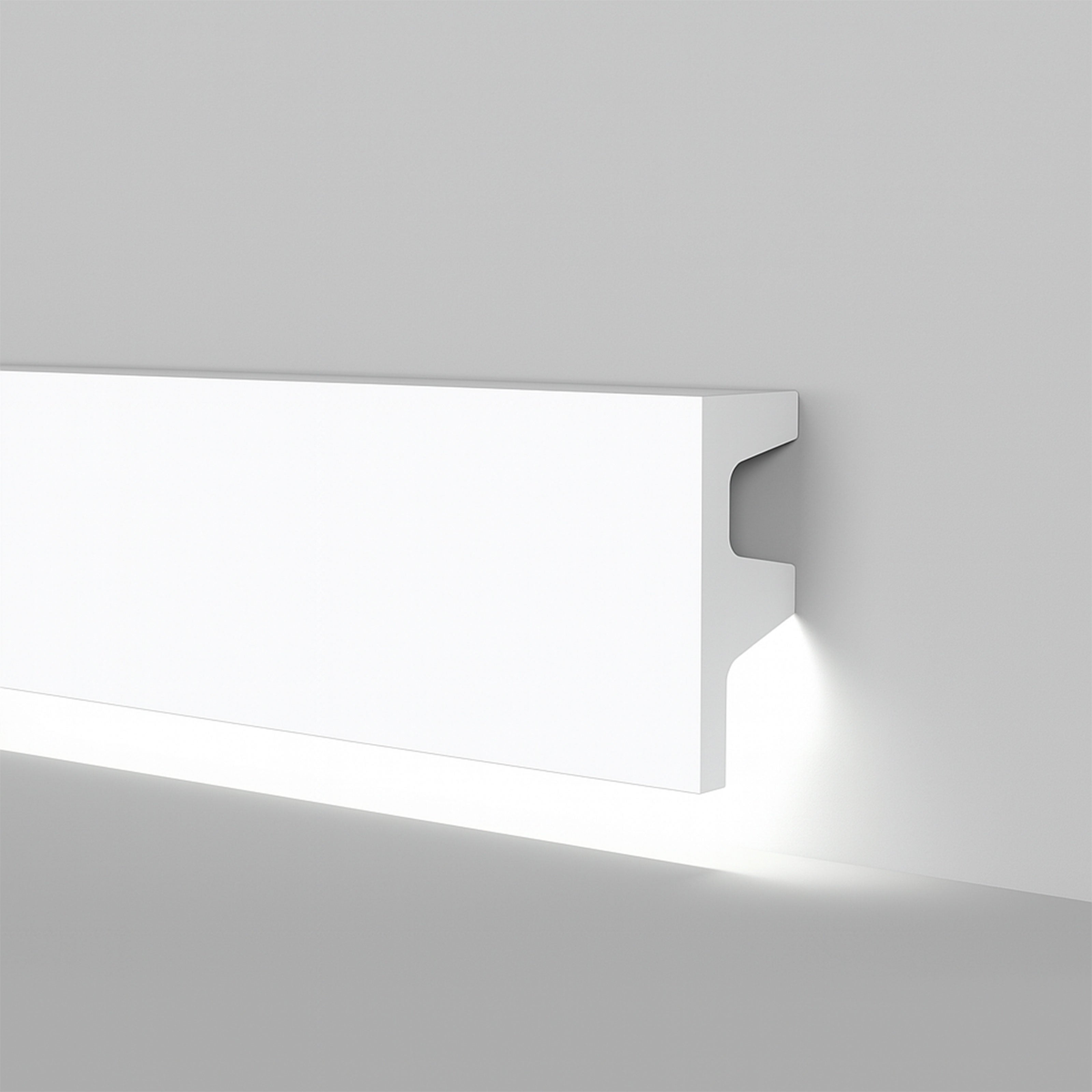 *STOCK FOLLI* Profilo Cornice per LED in Polimeri Bianco RAL 9016 verniciabile 62X25mm (Prezzo al metro) - Eternal Parquet