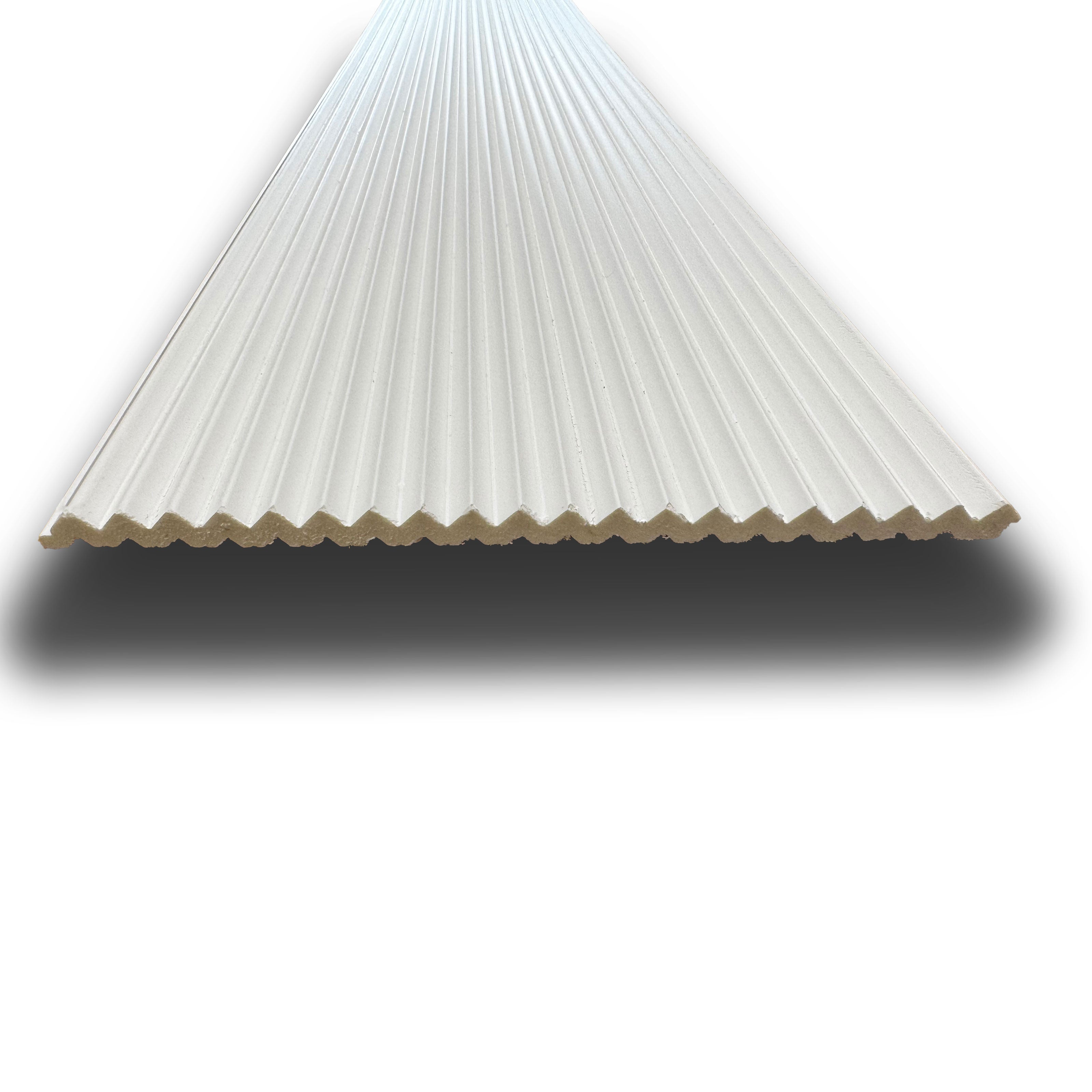 €4,99ml - Asta intera 10x200x2900mm di Rivestimento Parete Boiserie mod.PEAK cannettato Lamelli in Polimeri bianco - Eternal Parquet