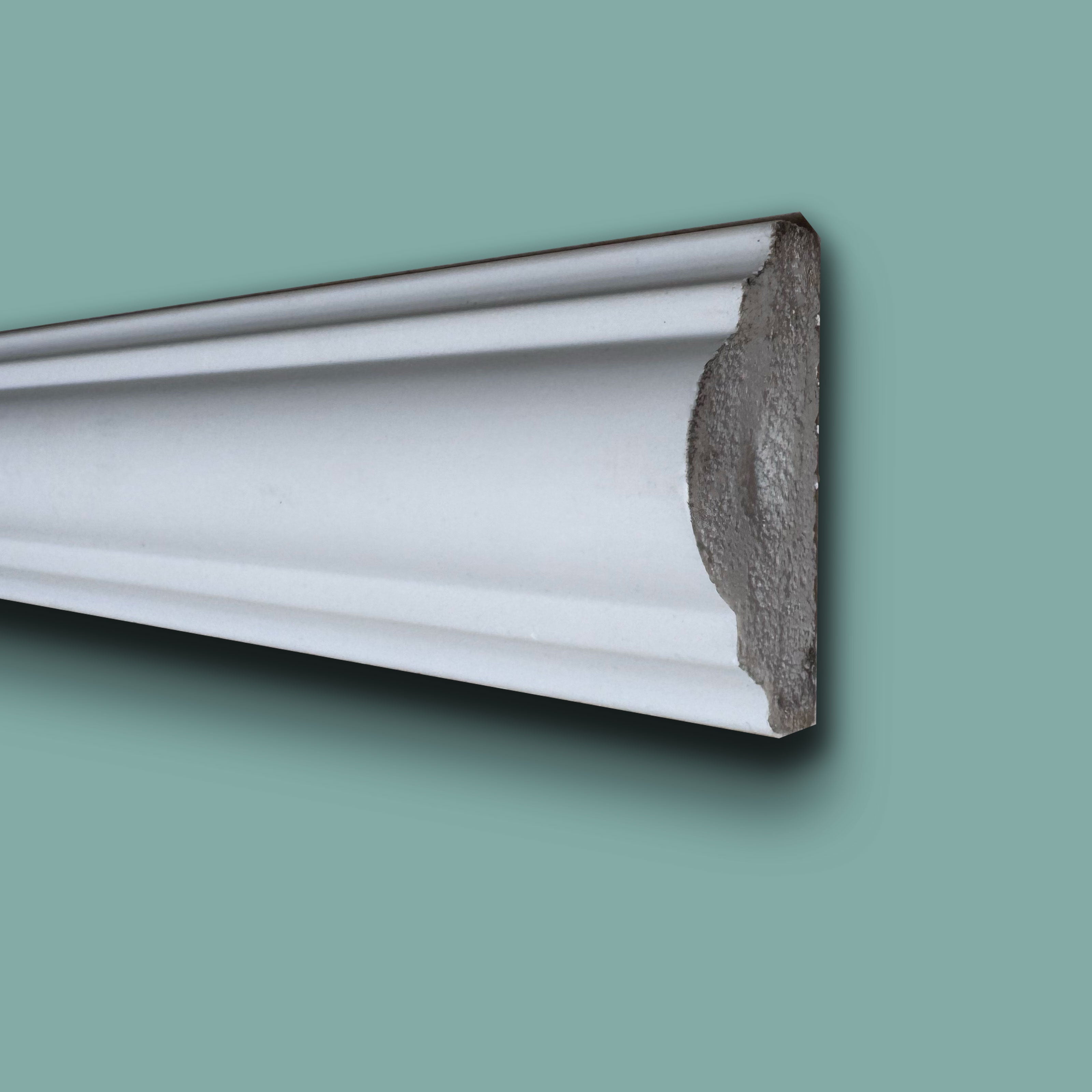 Profilo BUGNA per boiserie in Polimeri Bianco RAL 9016 verniciabile 40X18mm (Prezzo al metro) - Eternal Parquet