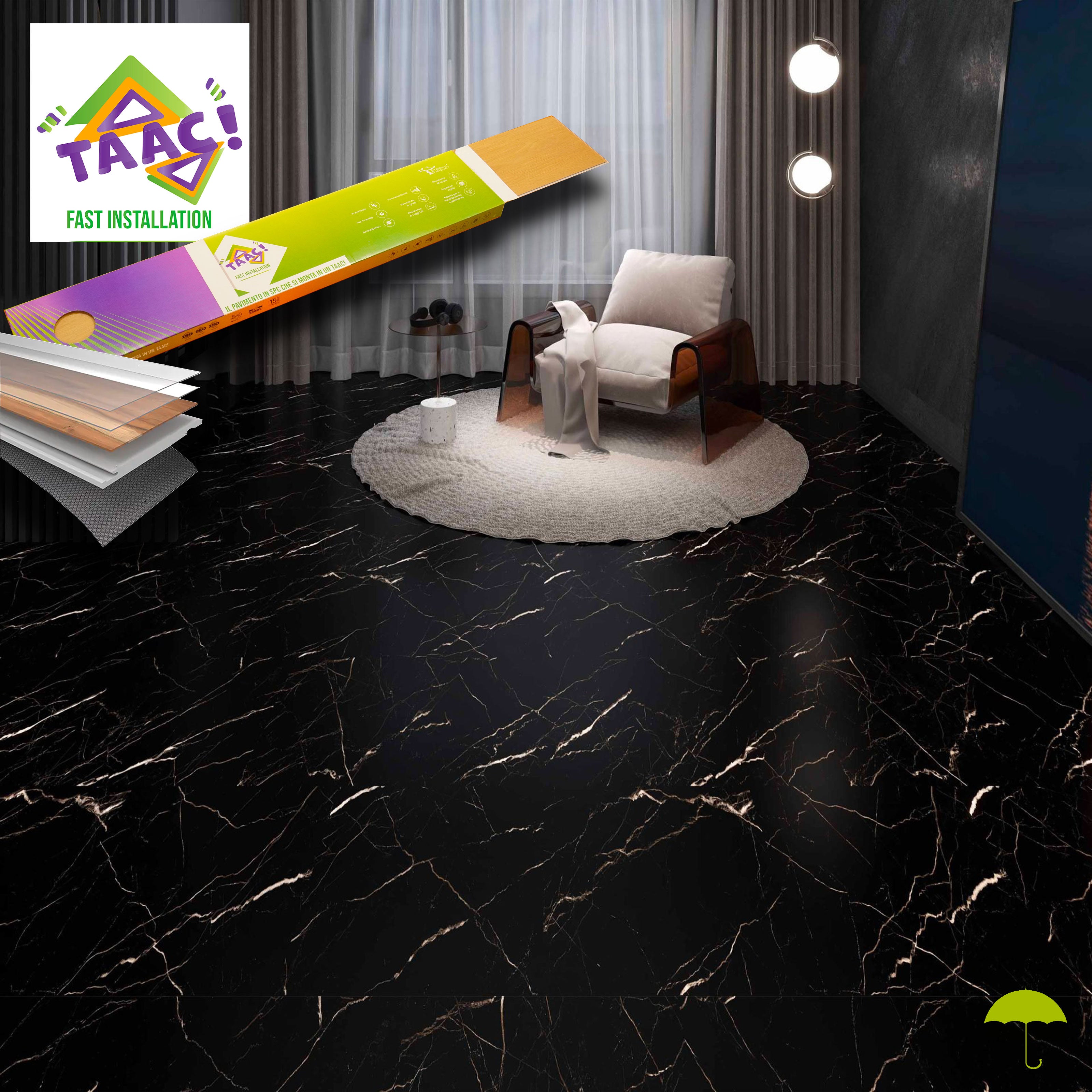 TAAC! il Pavimento SPC in Polvere di Pietra Fast-click 5mm (sp.4+1) 610X305mm mod. PROXIMA CENTAURI - Eternal Parquet