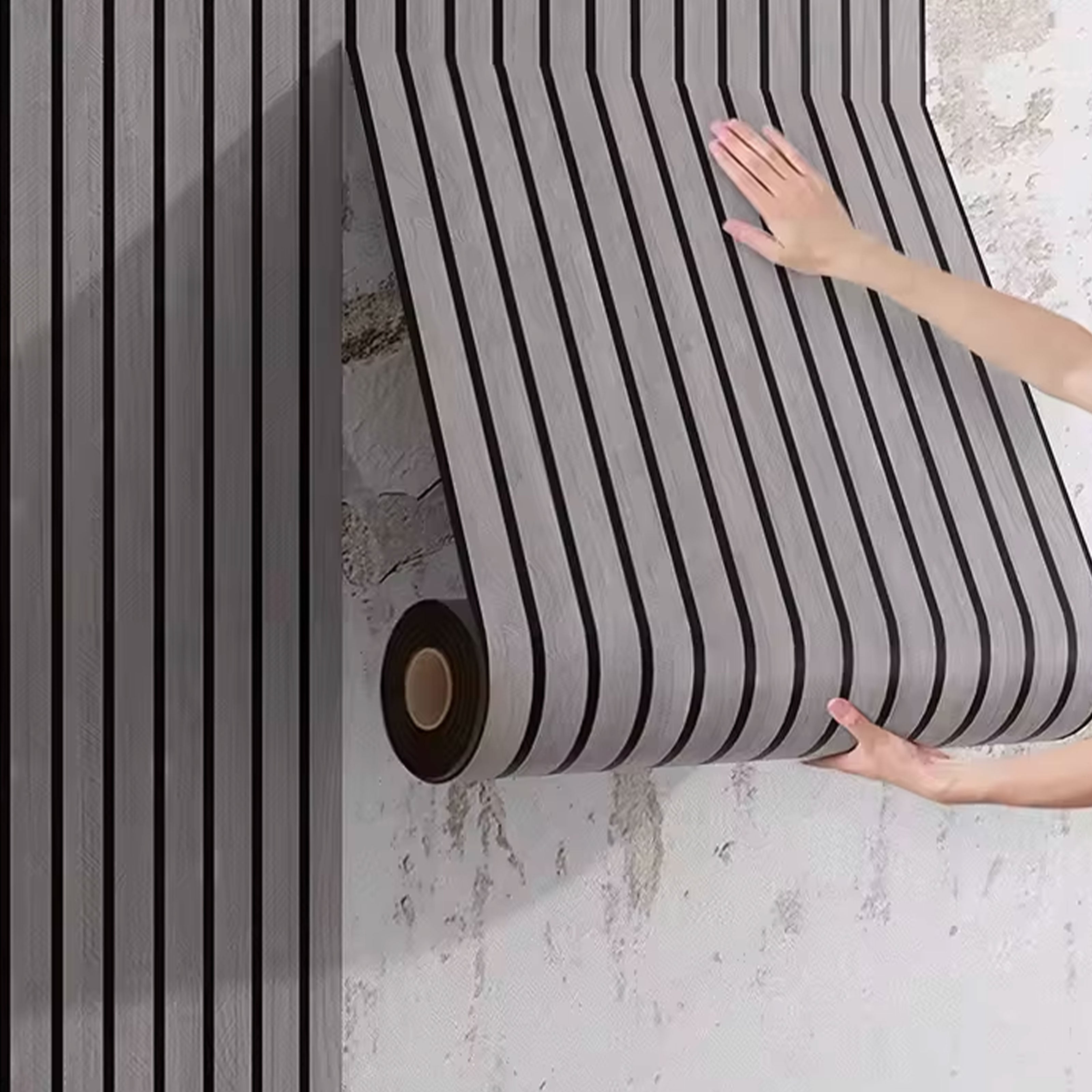 Rotolo Pannello ACUSTICO (1,8mq) a Lamelli AUTOADESIVO in PET rivestito in PVC - mis. 2,8x600x3000mm Vari Decori - Eternal Parquet