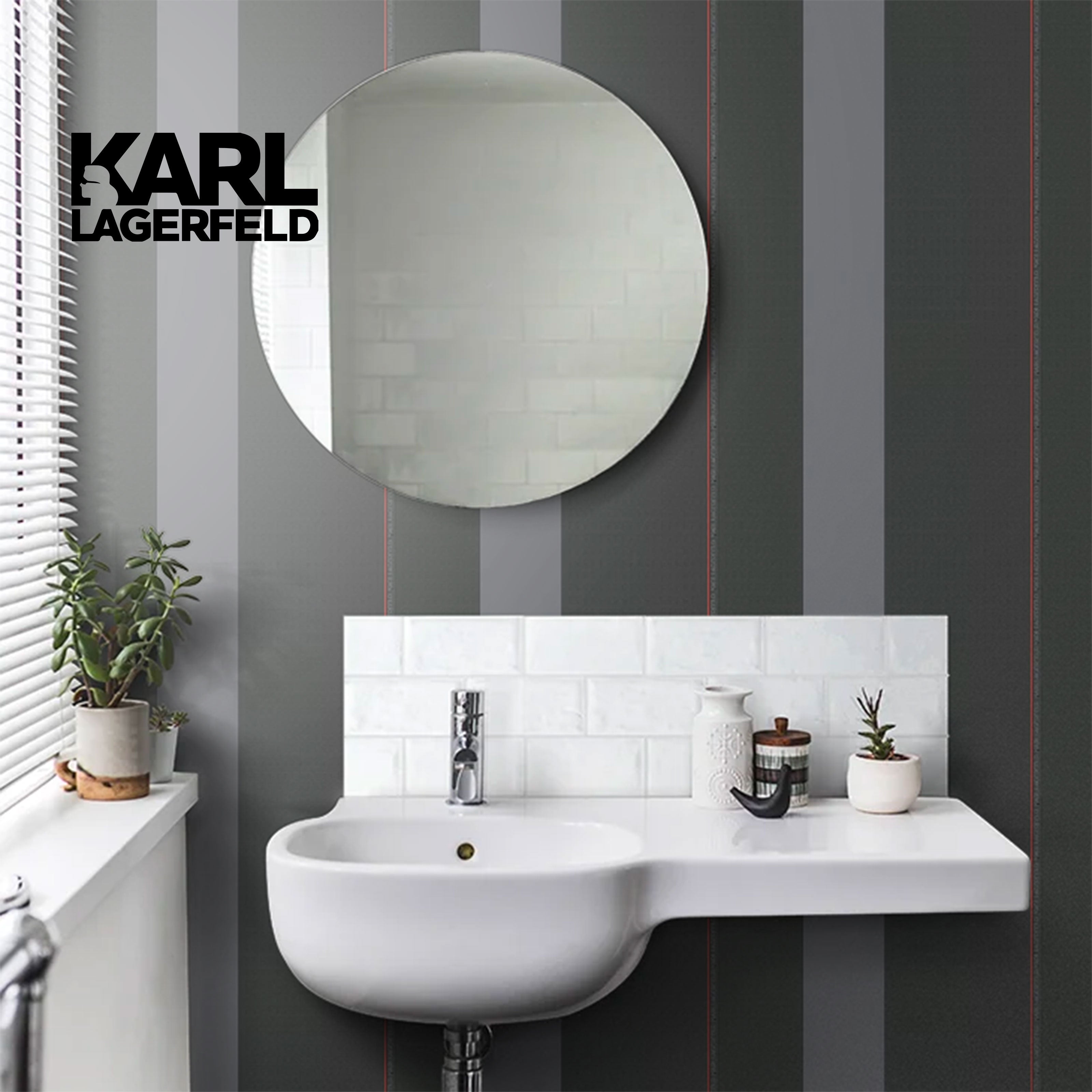 5,32mq Rotolo Carta da Parati griffata KARL LAGERFELD in TNT a rilievo multigloss PREMIUM 10,05x0,53mt cod. 37848-2 - Eternal Parquet