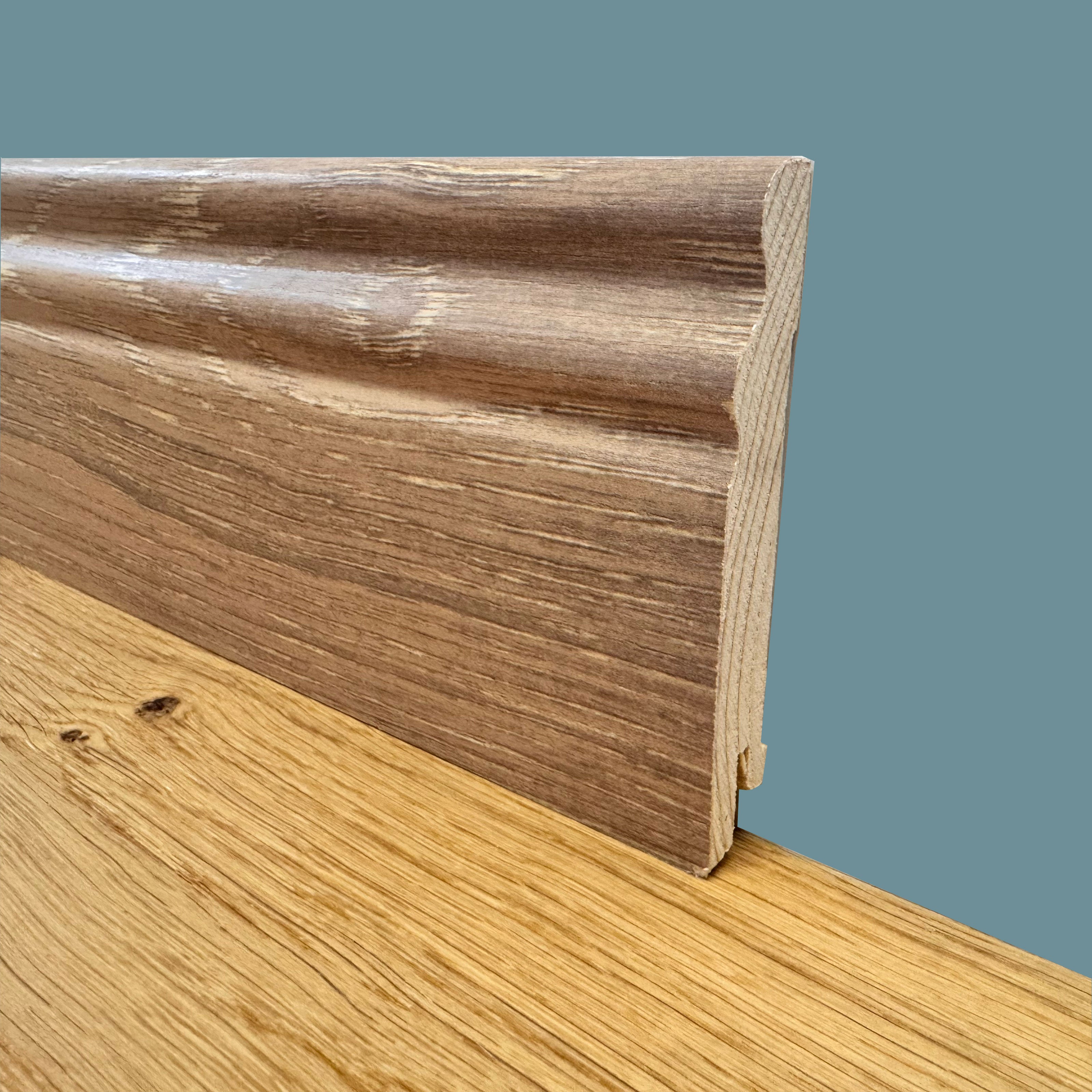 ***LOTTO STOCK*** BATTISCOPA DUCALE in Pino Massello impiallacciato ROVERE ANTICO 15x95 - Eternal Parquet