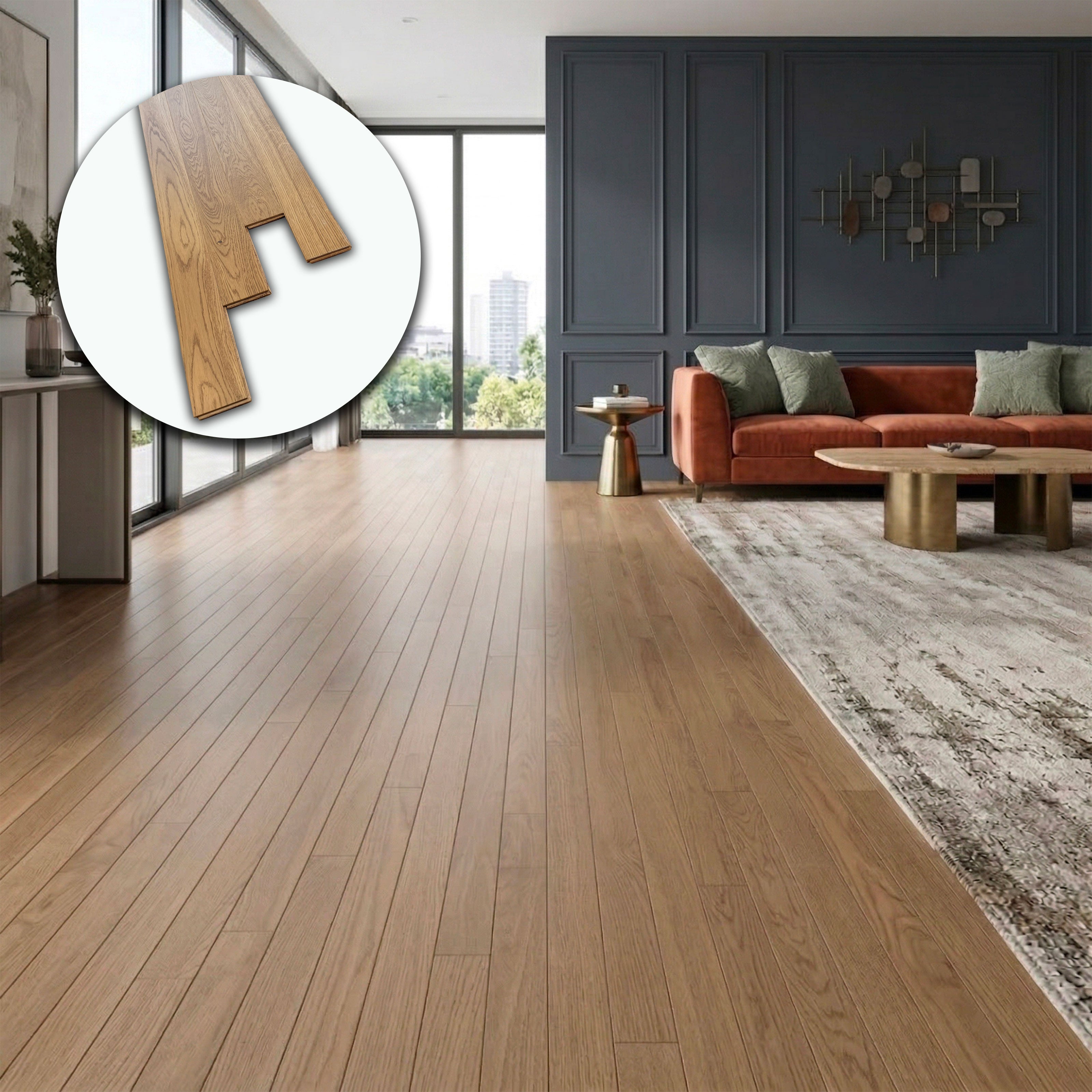 €24,99MQ *STOCK LUXURY* lotto da 39mq Maxilistone in ROVERE grano prefinito vern. satinato 12x900x1500/2100mm (3mm nobile) - Eternal Parquet