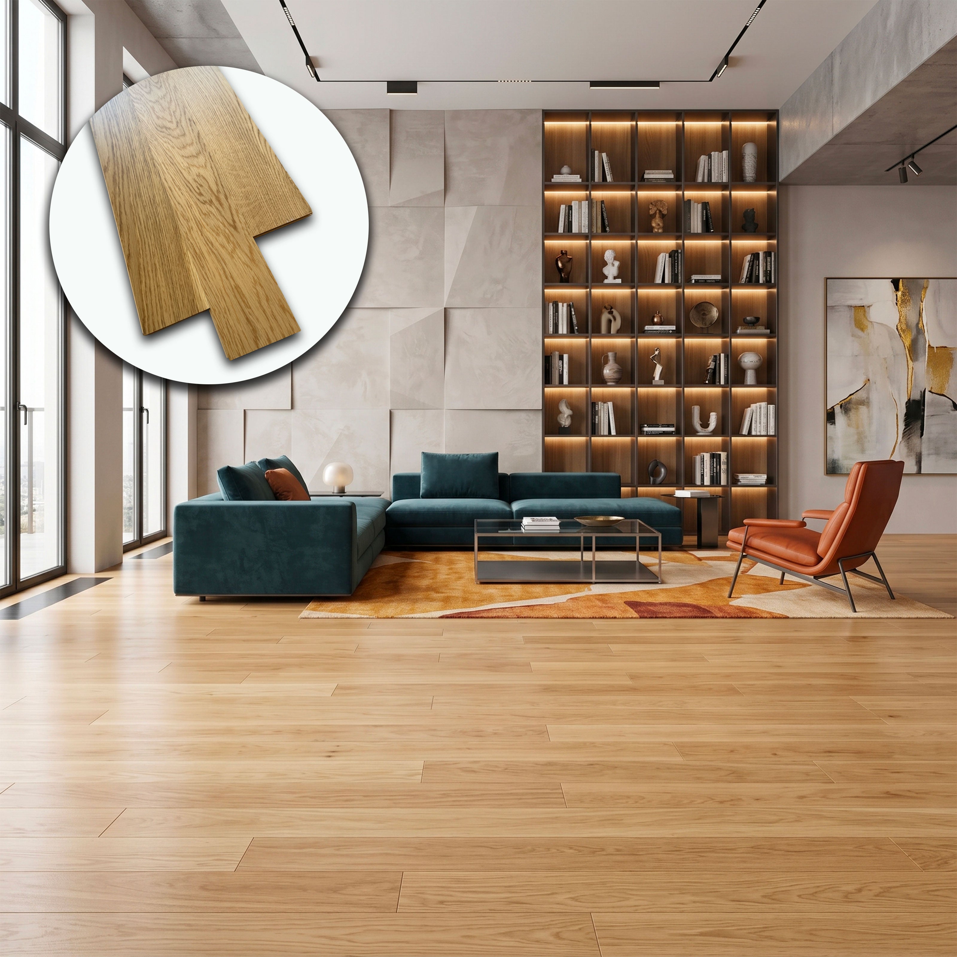 €27,99MQ *STOCK LUXURY* lotto da 30mq Maxilistone in ROVERE prefinito vern. satinato 10x90x600/1000mm (4mm nobile) - Eternal Parquet
