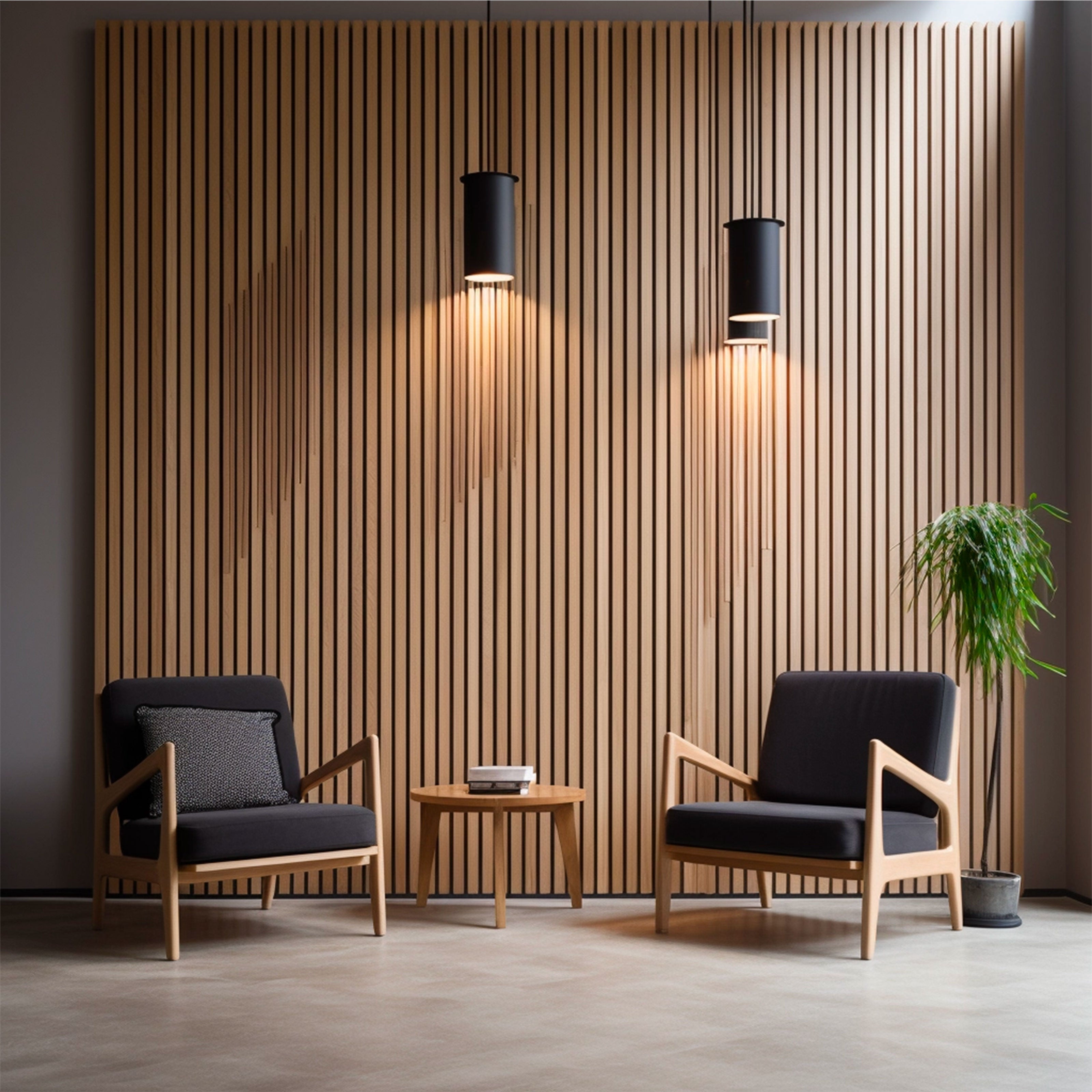 Pannello Lamelli da 1,36mq 22x526x2600mm ACUSTICO in VERO LEGNO di NOCE, ROVERE e R.THERMO - Eternal Parquet