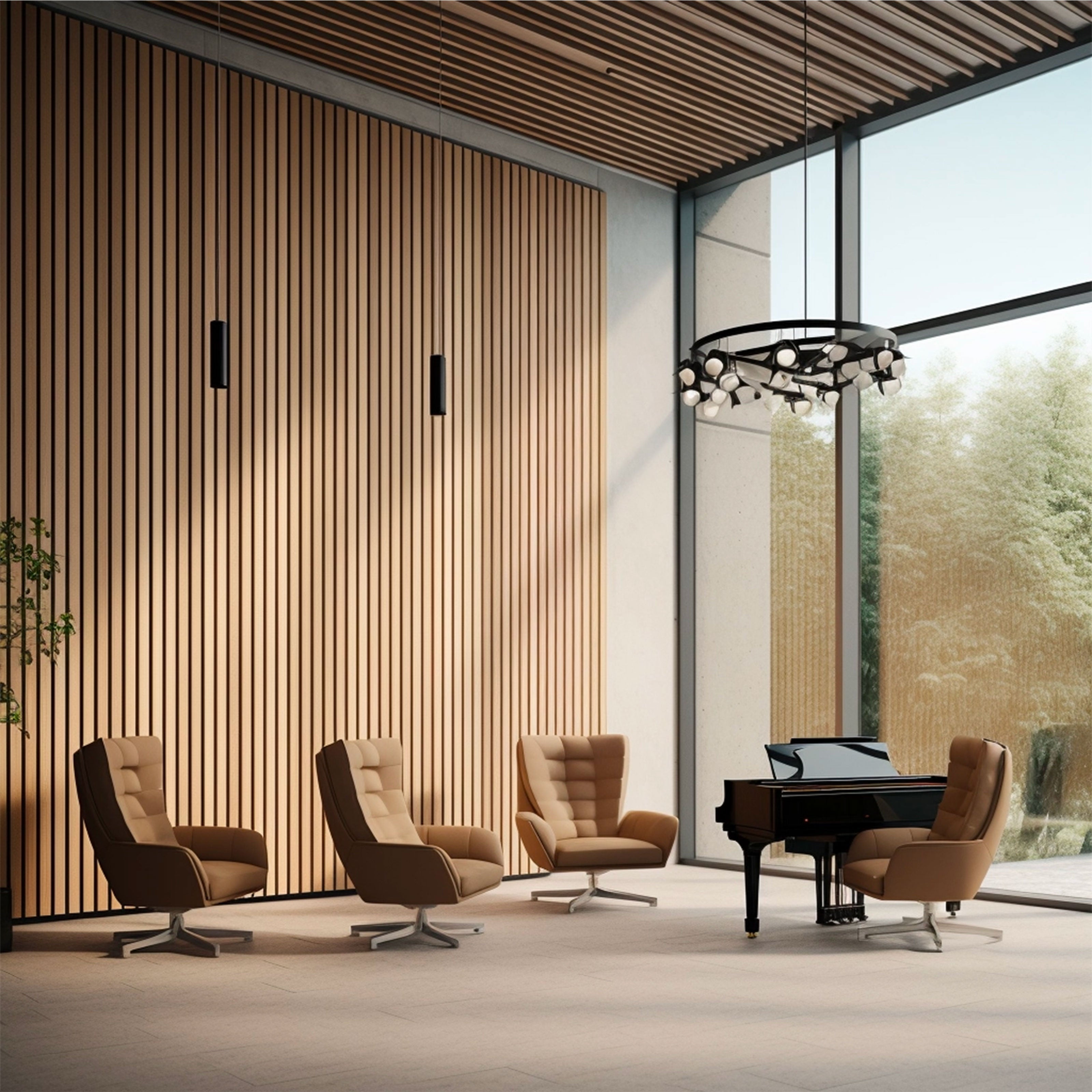 Pannello Lamelli da 1,36mq 22x526x2600mm ACUSTICO in VERO LEGNO di NOCE, ROVERE e R.THERMO - Eternal Parquet