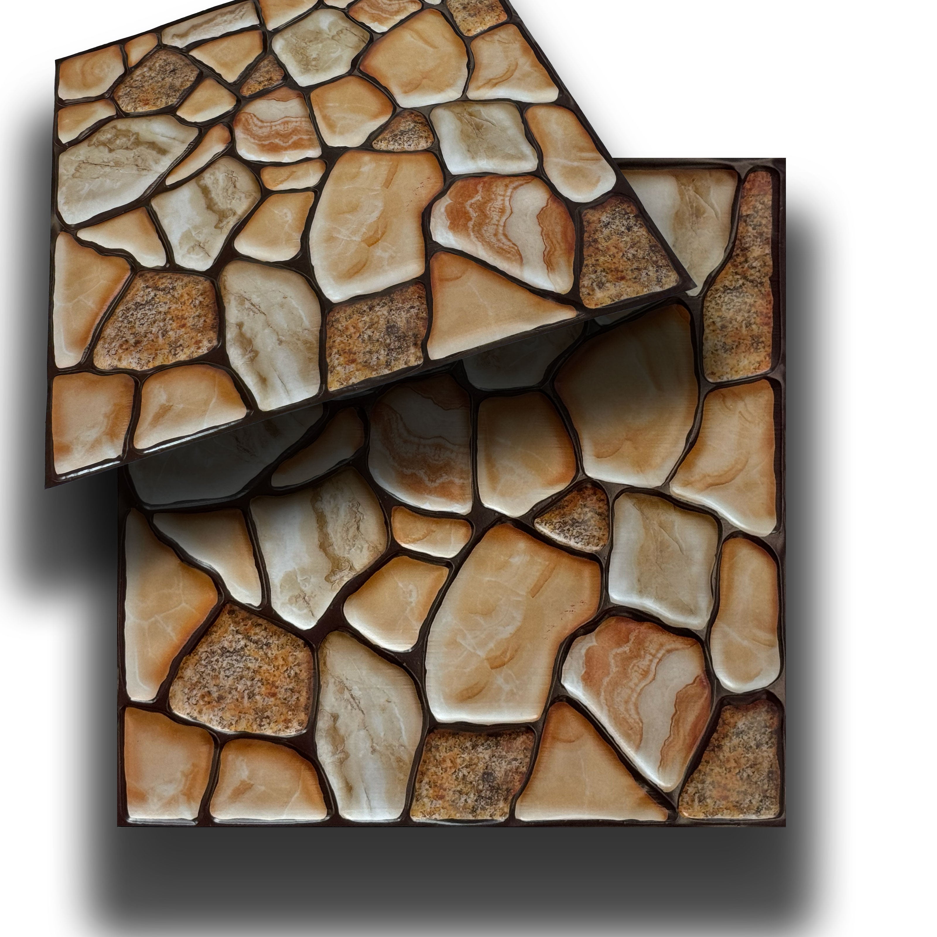 Piastrelle 3D a rilievo AUTOADESIVE in PVC 30x30cm Pietra, mattoni, marmo. Idrorepellenti - Eternal Parquet