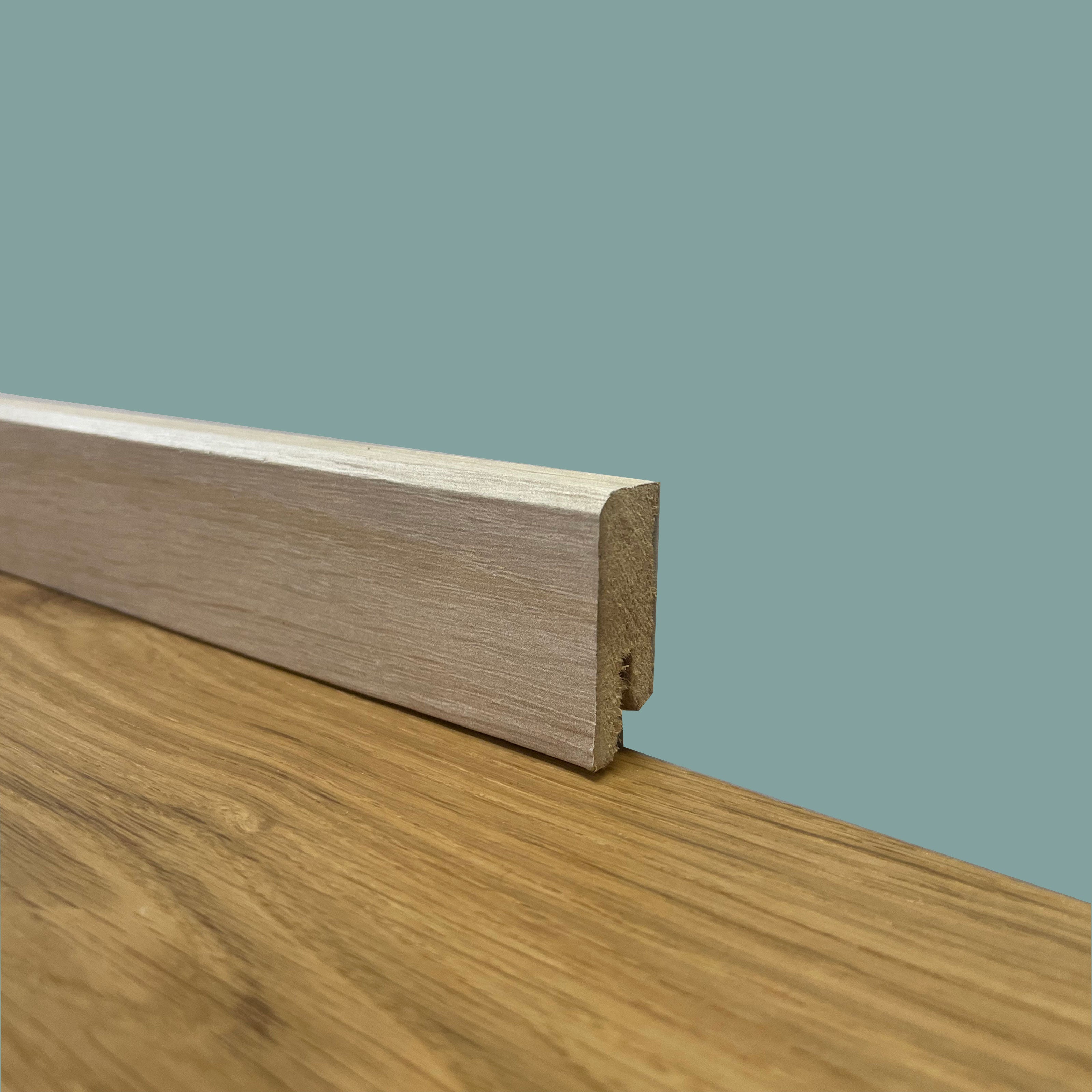 *SUPER PROMO* BATTISCOPA ZOCCOLINO SQUADRATO BASSO in FIBRA DI LEGNO 40X15 SBIANCATO - Eternal Parquet