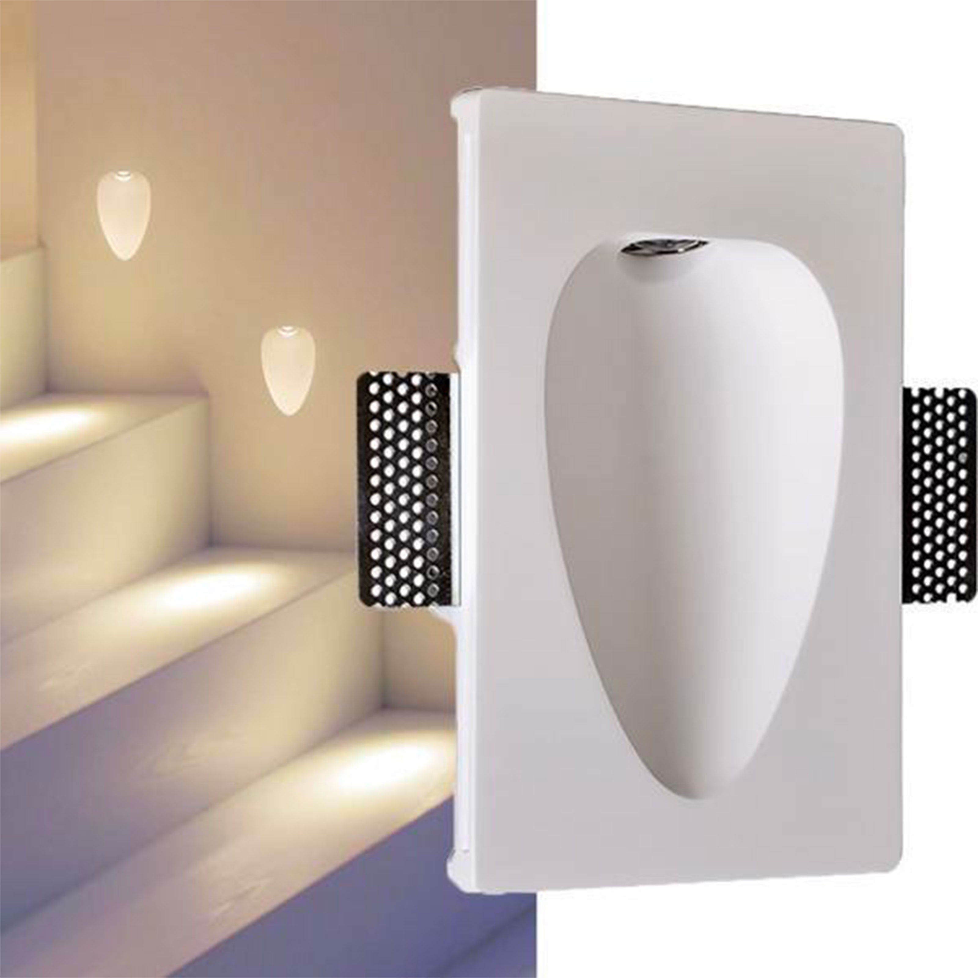 *STOCK* Portafaretto In Gesso Ceramico LED ad incasso Segnapasso 230x145mm 1X1W CREE XP-E IP20 3.2V - Eternal Parquet