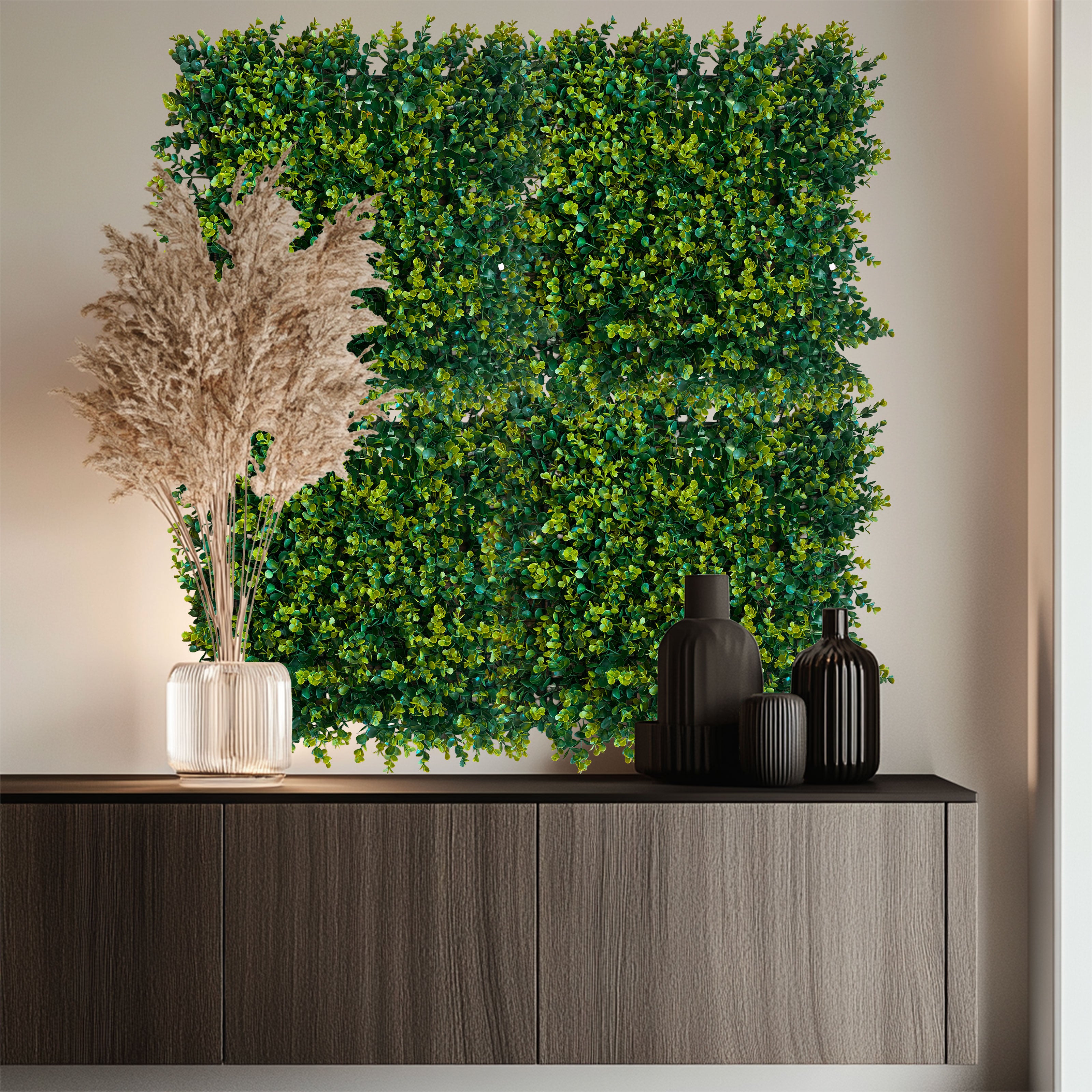 Pannelli Verde Verticale 50×50 cm Ultra-realistici e folti, per interno/esterno SIEPE MEDIA - Eternal Parquet - Eternal Parquet