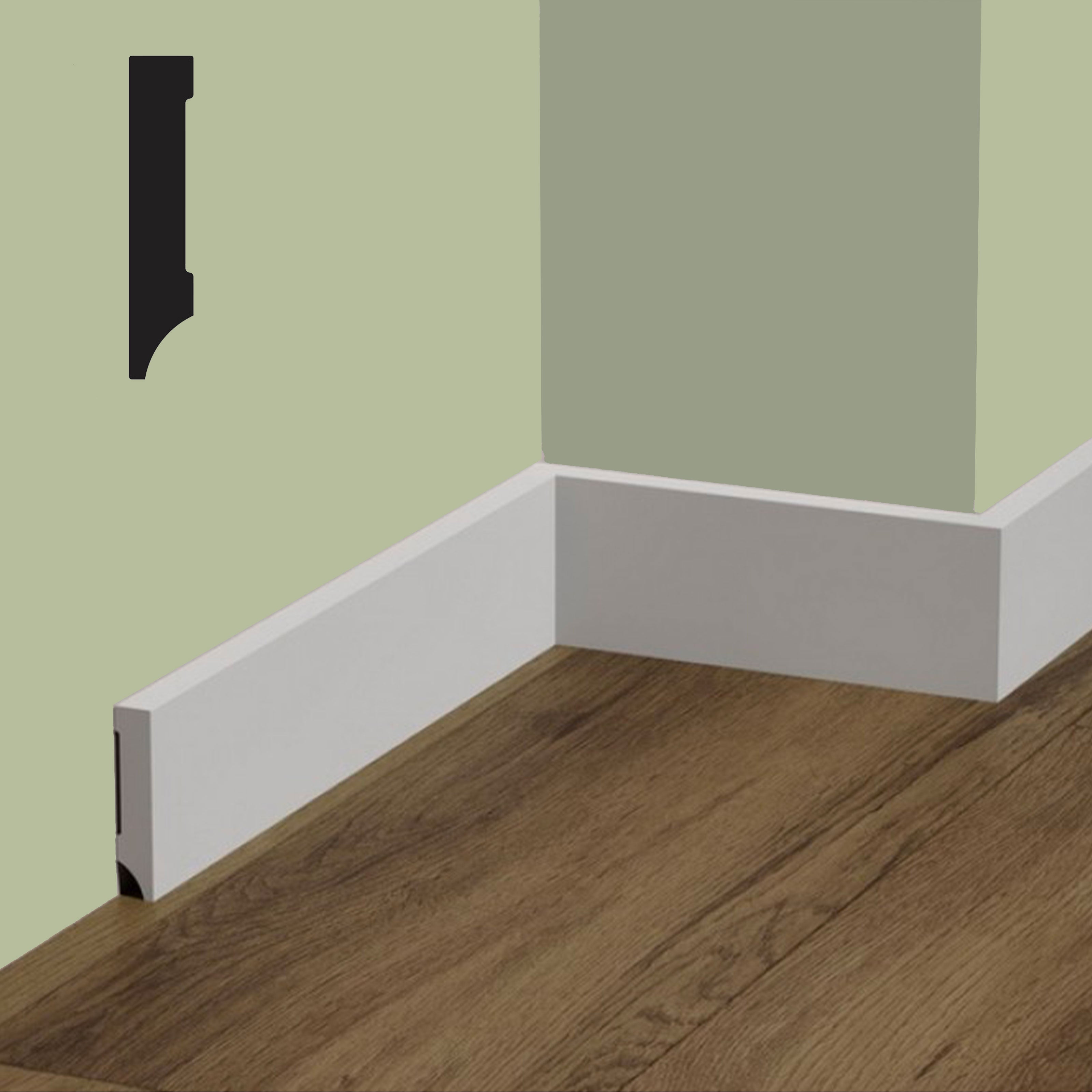 bancale da 172,80ml di Battiscopa DIRITTO SQUADRATO in POLIMERI FeelingWood-HD 60x11mm - BIANCO - Eternal Parquet