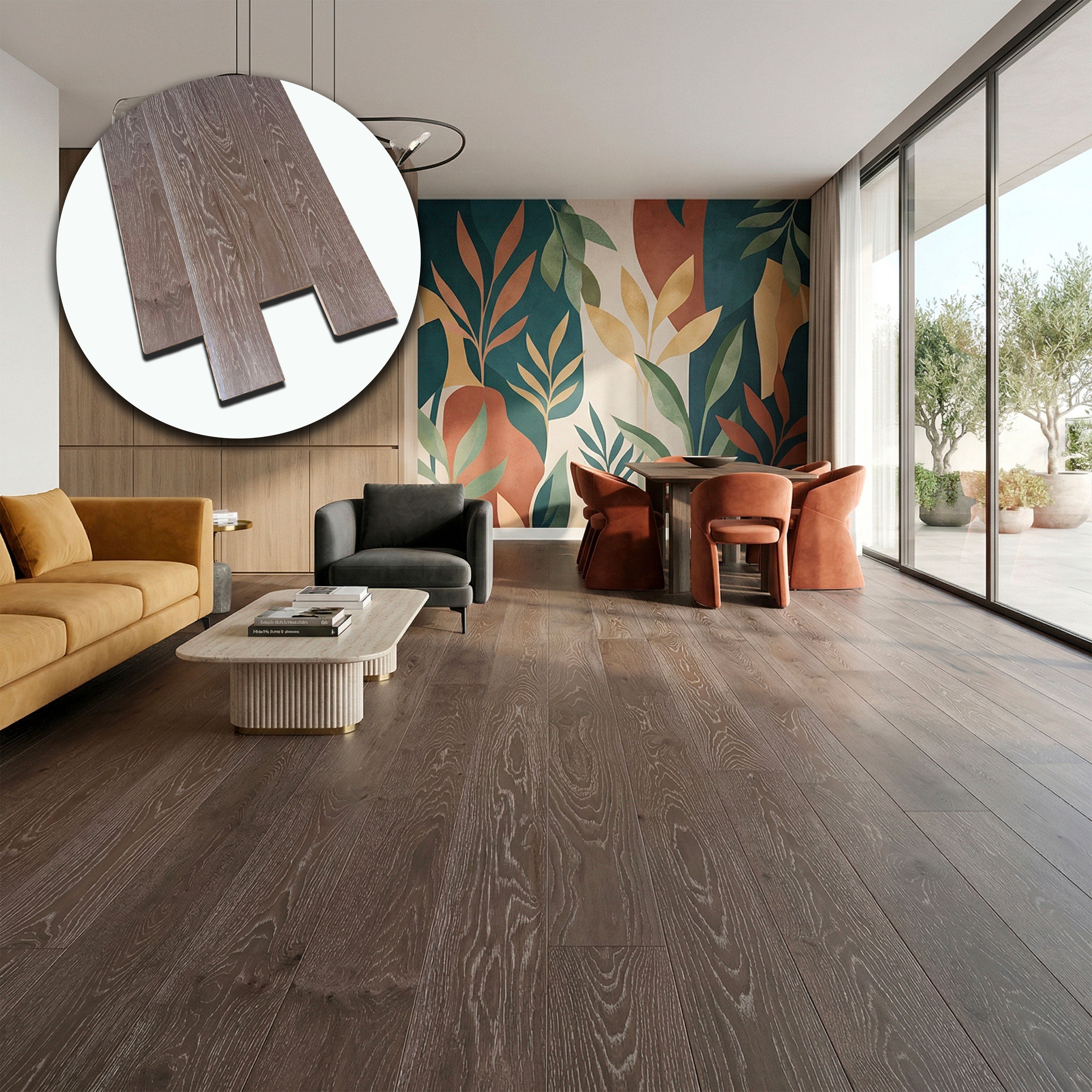 €24,99MQ *STOCK LUXURY* Lotti da 100mq Listoni in Rovere TERRA ARSA spazz. ANTIGRAFFIO 14x140x600/1200mm - Eternal Parquet