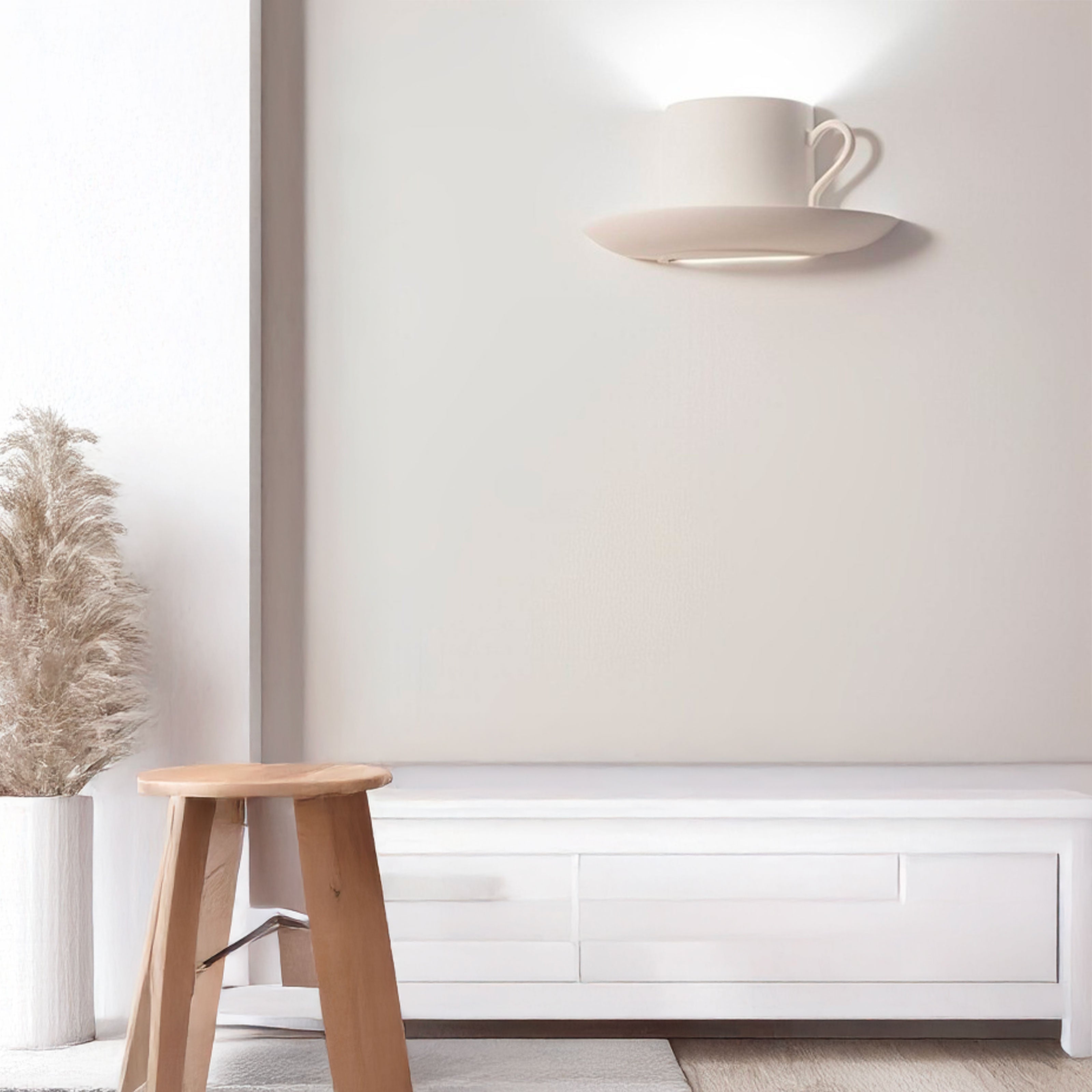 *STOCK* Applique In Gesso Ceramico TAZZINA 280x140x150mm 40W G9 IP20 - Eternal Parquet