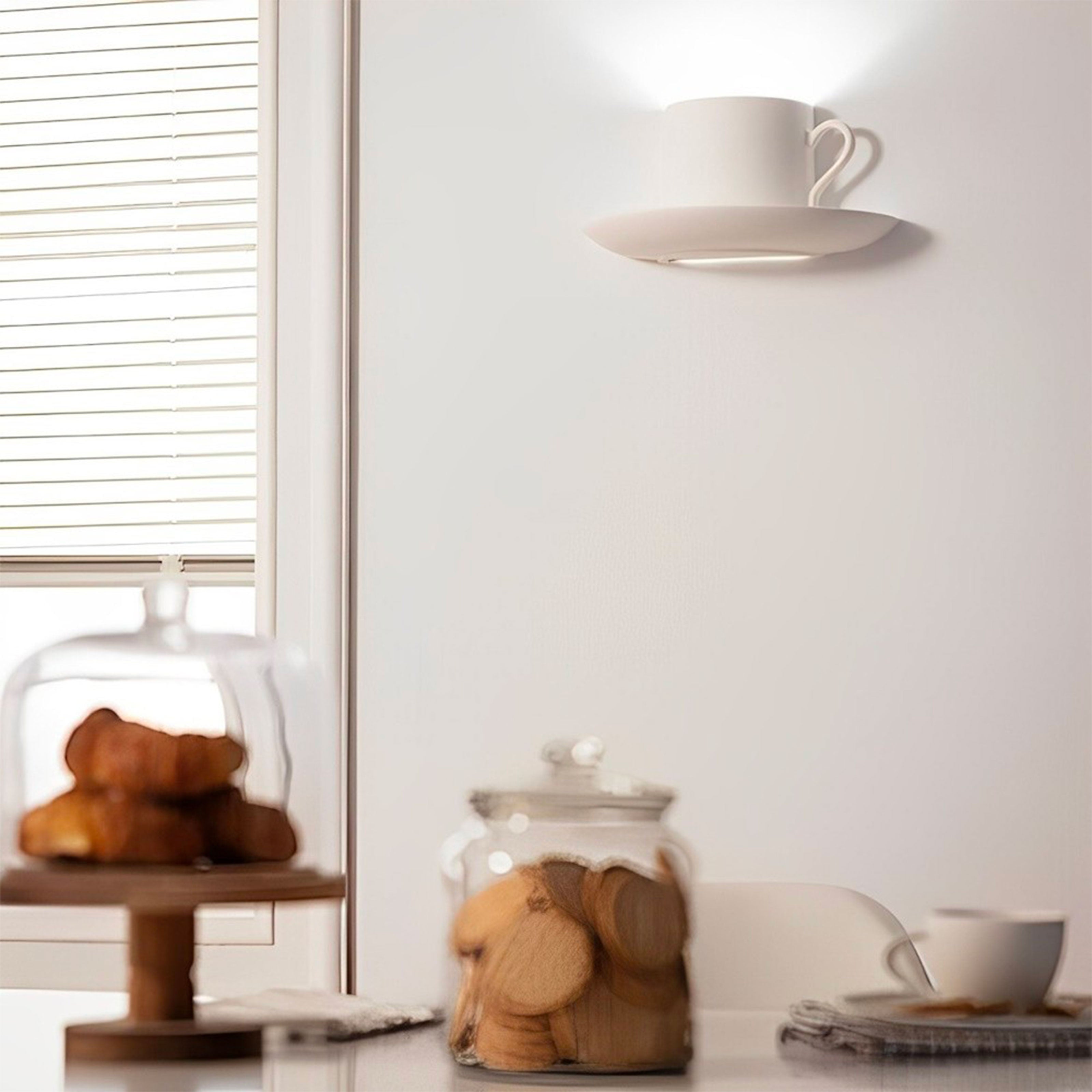 *STOCK* Applique In Gesso Ceramico TAZZINA 280x140x150mm 40W G9 IP20 - Eternal Parquet