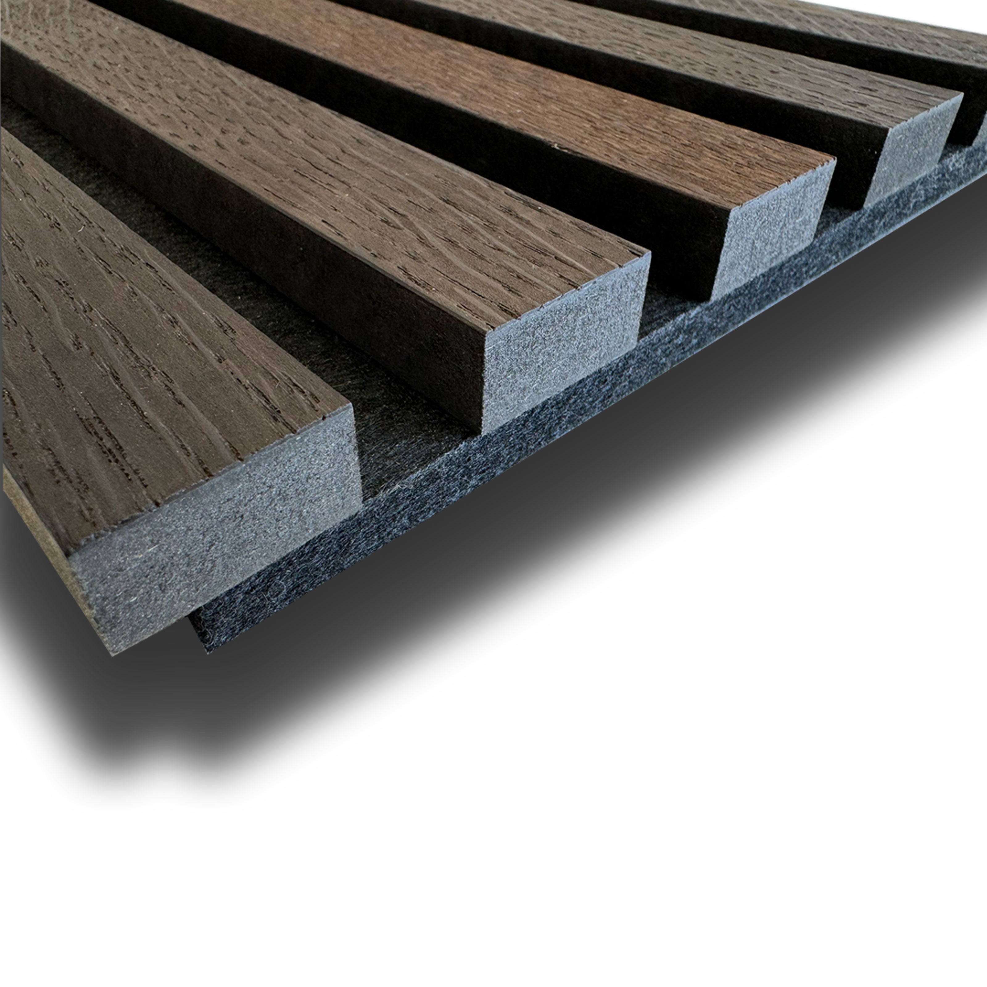 Pannello Lamelli da 1,36mq 22x526x2600mm ACUSTICO in VERO LEGNO di NOCE, ROVERE e R.THERMO - Eternal Parquet