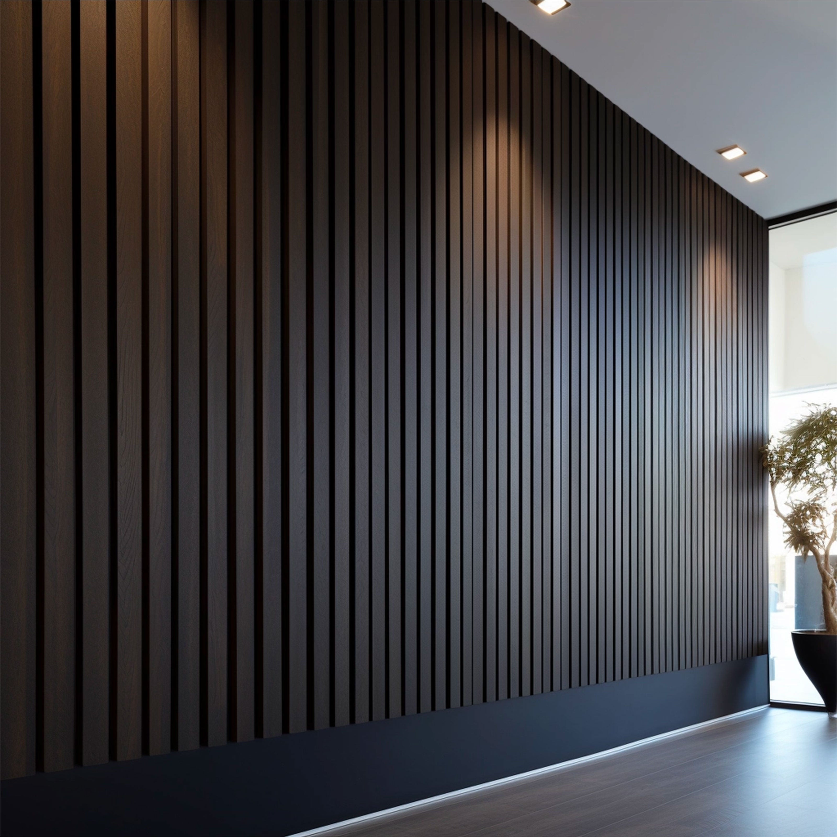 Pannello Lamelli da 1,36mq 22x526x2600mm ACUSTICO in VERO LEGNO di NOCE, ROVERE e R.THERMO - Eternal Parquet