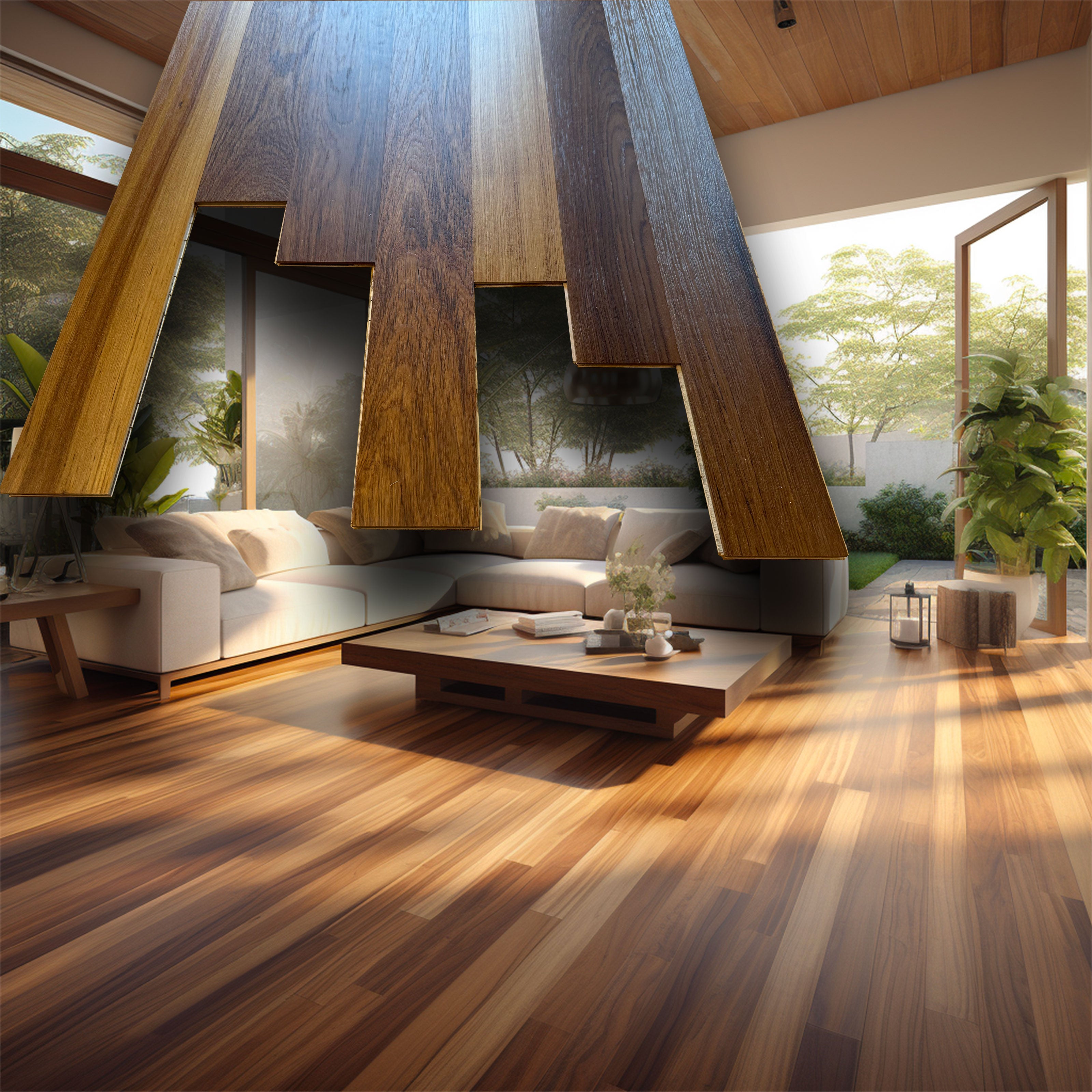 €39,90mq * STOCK GARBELOTTO * Lotto da 73mq di Maxilistone prefinito spazzolato TEAK BOURMA 10x120/130x1000/2000 - Eternal Parquet