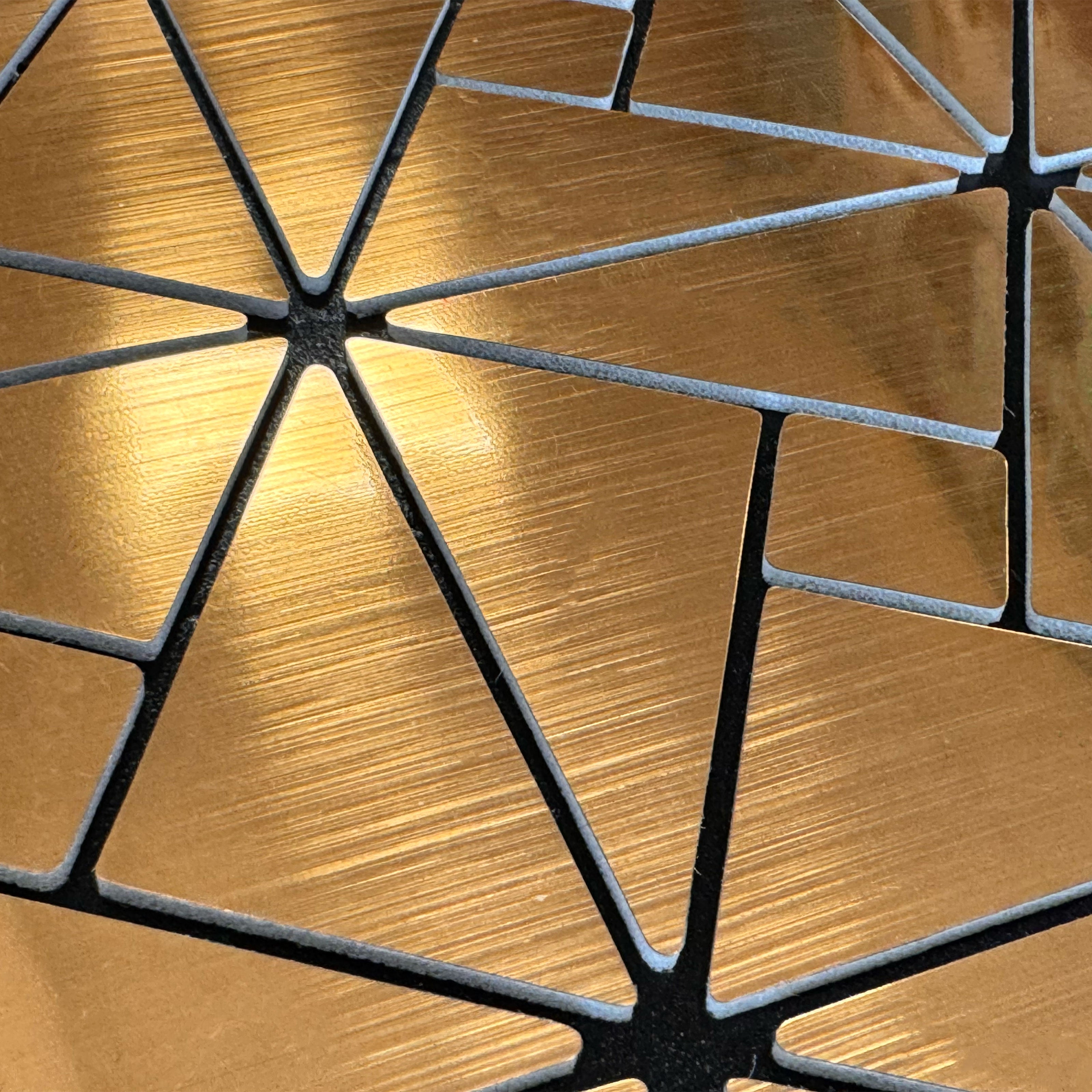 Piastrelle 3D Autoadesive in PET acustiche e isolanti 30x30cm (4mm spessore) TRIANGOLI ORO - Eternal Parquet