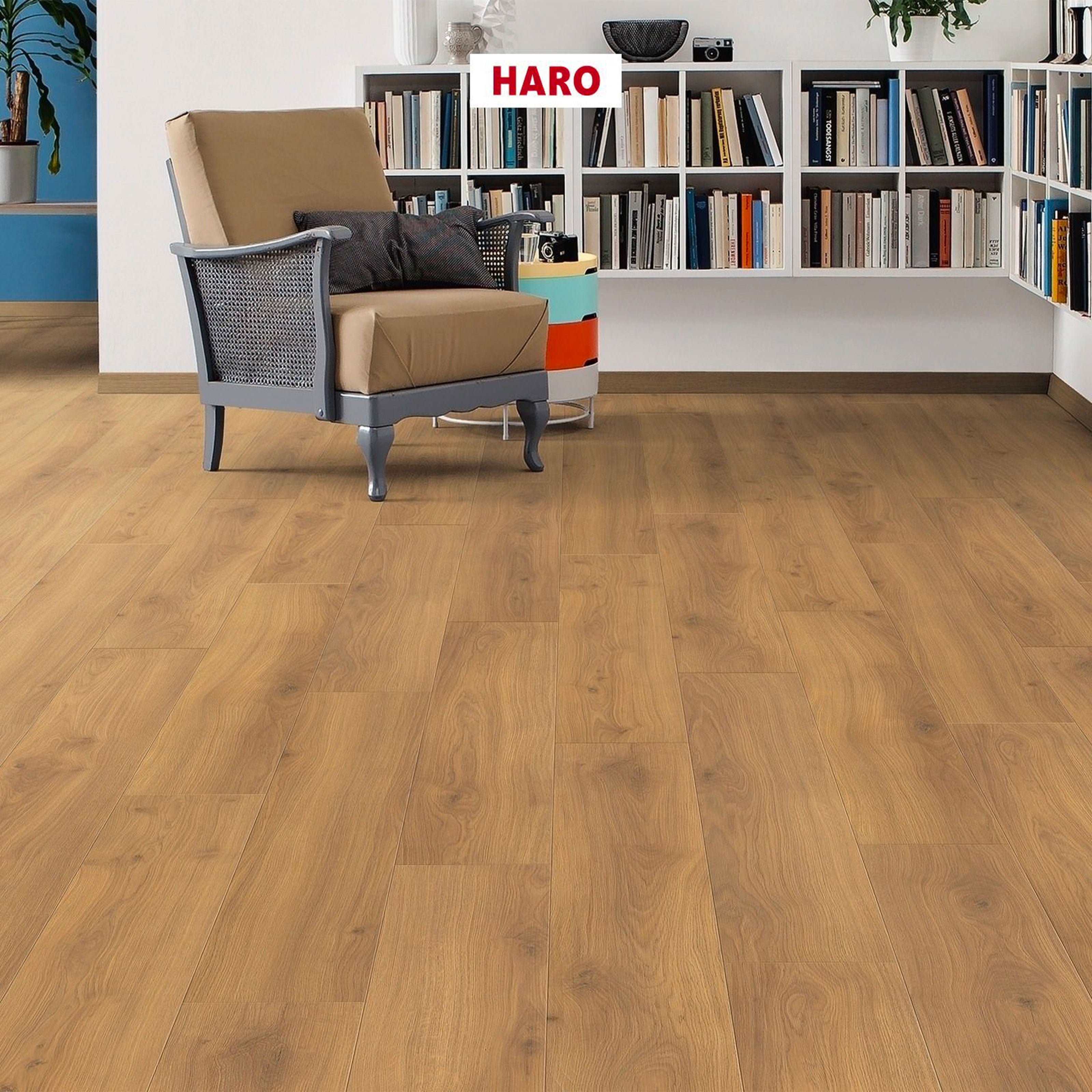 € 18.99 al mq ***PROMO*** bancali da 102,96mq di LAMINATO HARO Tritty 100 (fascia altissima) 8x193x1282 AC4 ROVERE EMILIA HONIG - Eternal Parquet