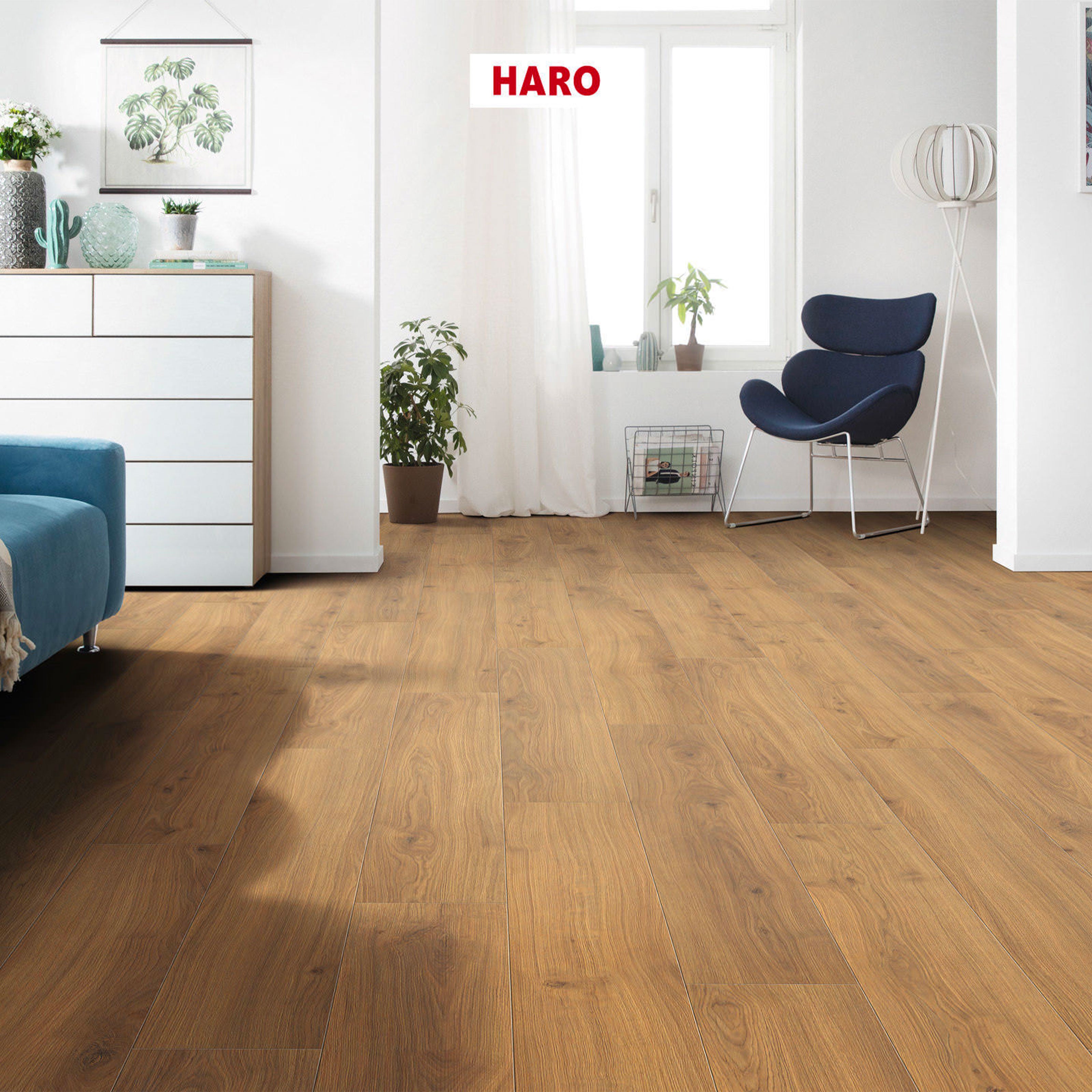 € 18.99 al mq ***PROMO*** bancali da 102,96mq di LAMINATO HARO Tritty 100 (fascia altissima) 8x193x1282 AC4 ROVERE EMILIA HONIG - Eternal Parquet