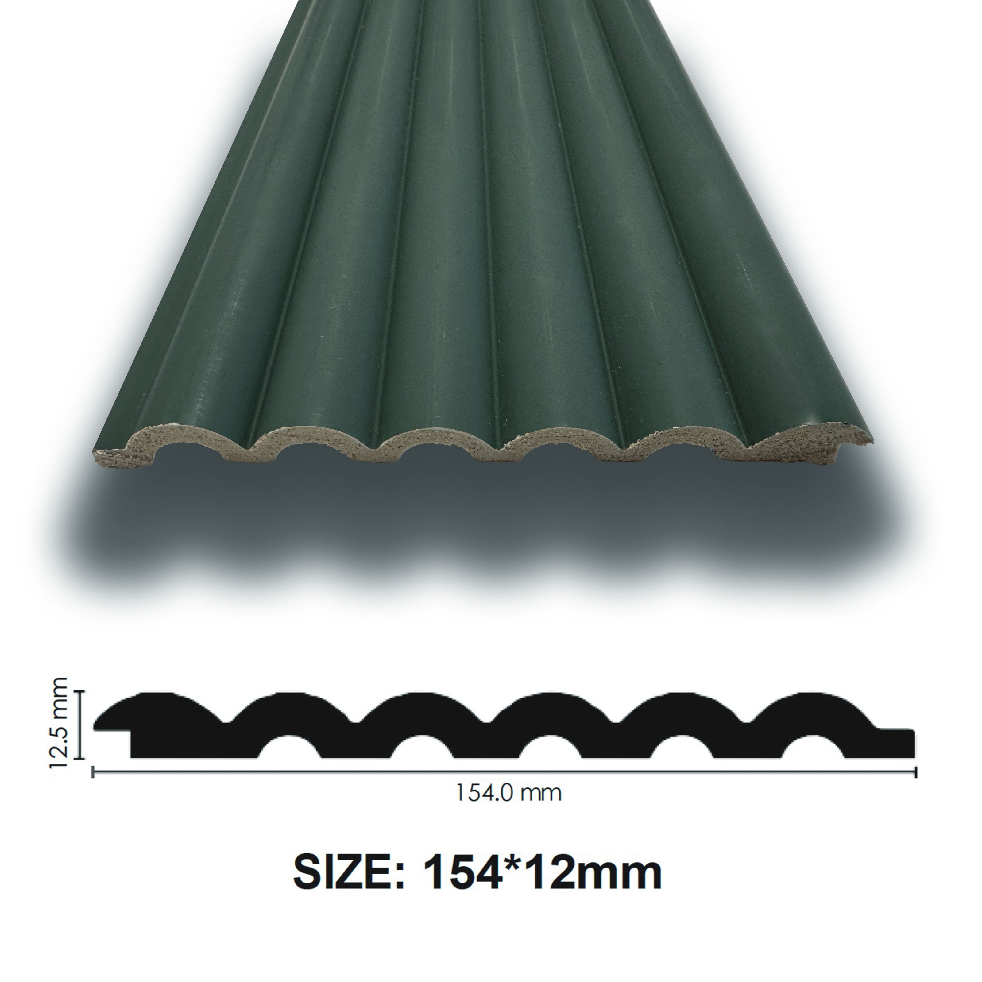 Asta intera 12x154x2800mm di Rivestimento Boiserie polimeri cannettato Lamelli tondi eff. Touch SOFT JUNGLE - Eternal Parquet