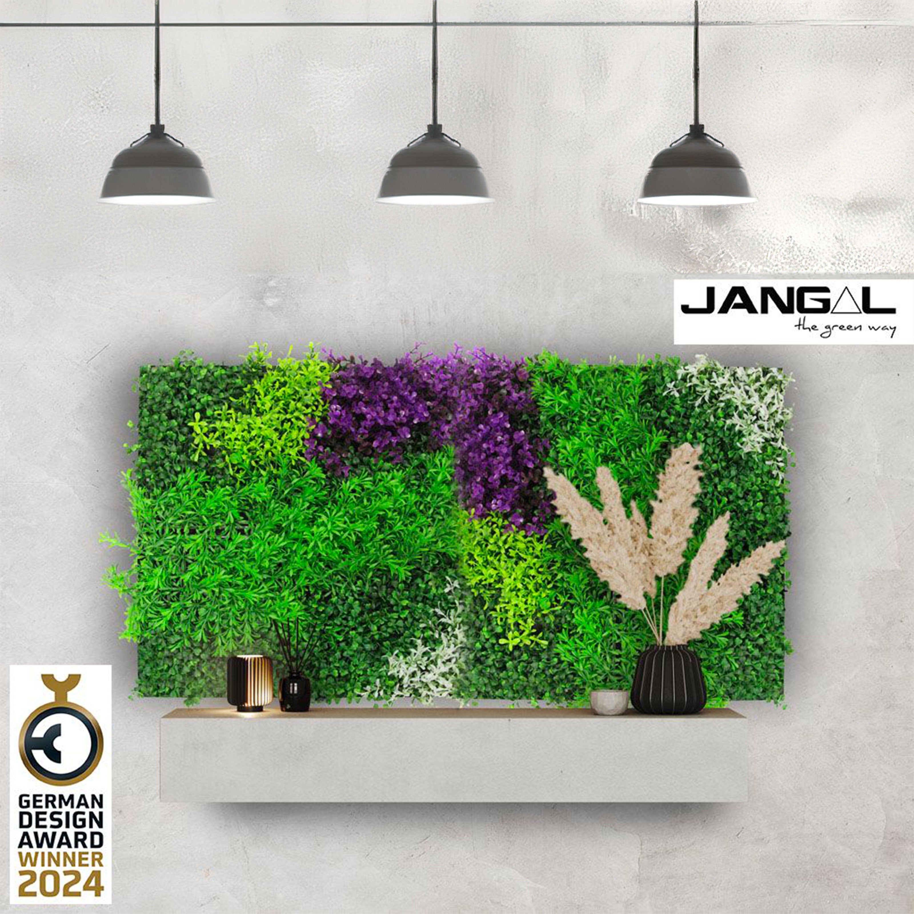 JANGAL Pannelli acustici Modulabili in FLORA sintetica ULTRAREALISTICA 52x52cm mod. VIOLET - Eternal Parquet