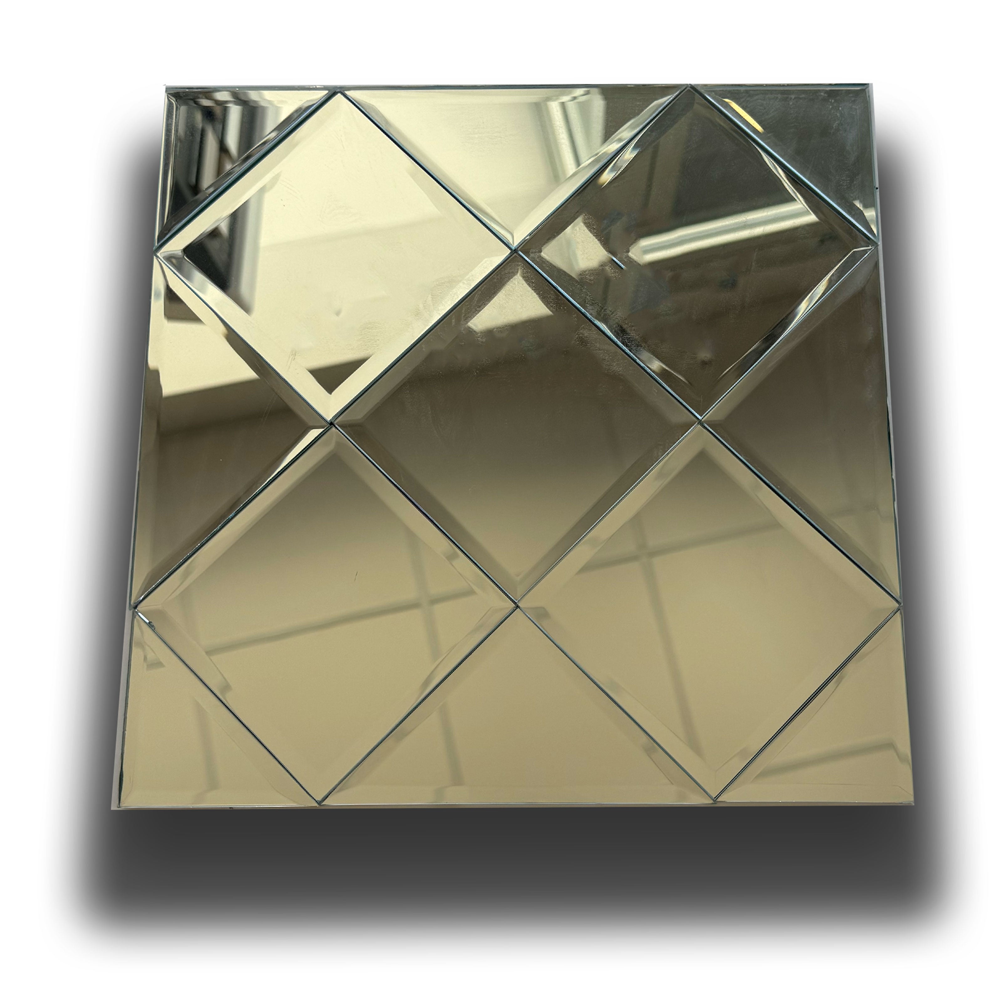 TOP di GAMMA! Piastrella autoadesiva in VETRO lucido ROMBI 30x30cm (sp. 3mm) color NATURALE, idrofobo. (Copia) - Eternal Parquet