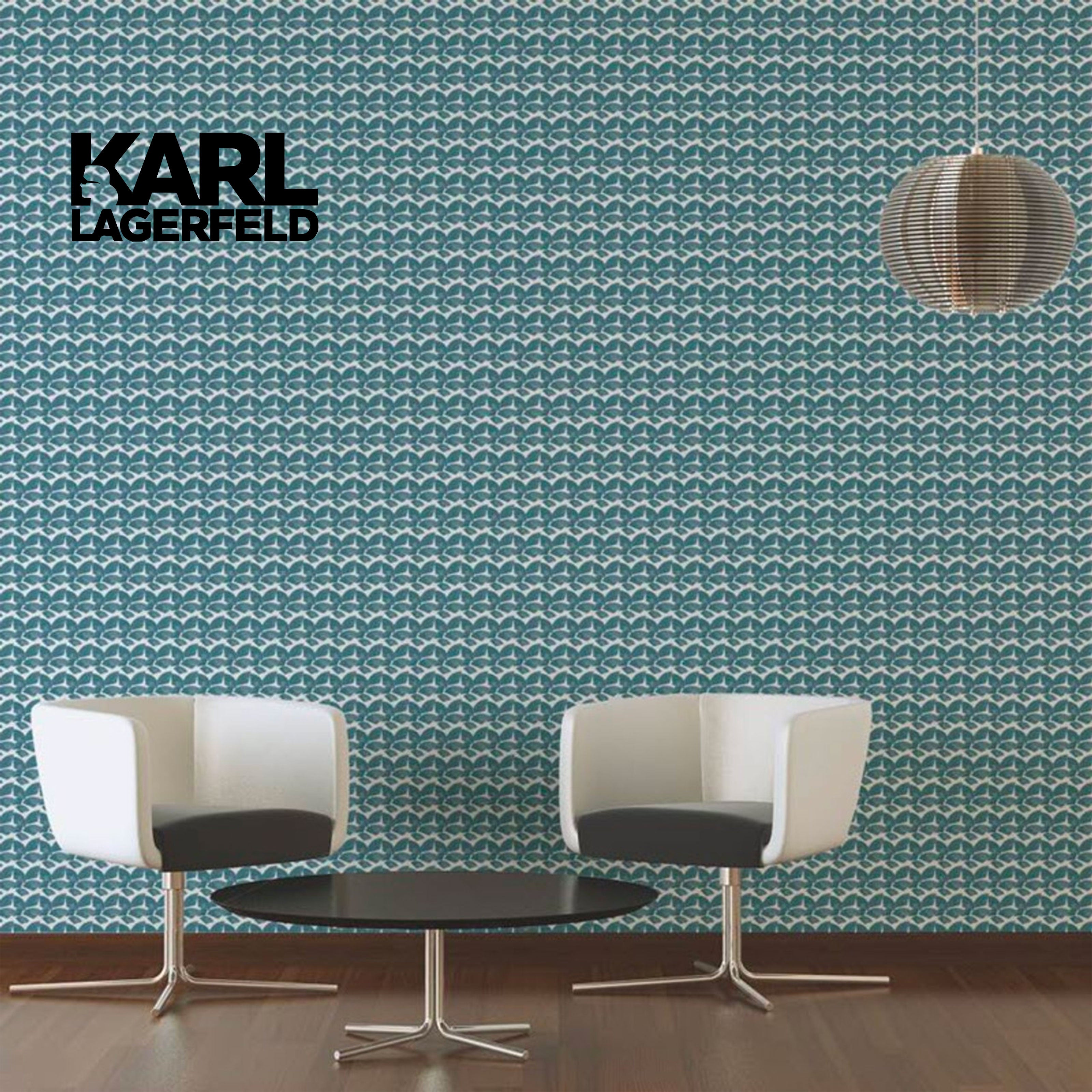 5,32mq Rotolo Carta da Parati griffata KARL LAGERFELD in TNT a rilievo multigloss PREMIUM 10,05x0,53mt cod. 37847-2 - Eternal Parquet