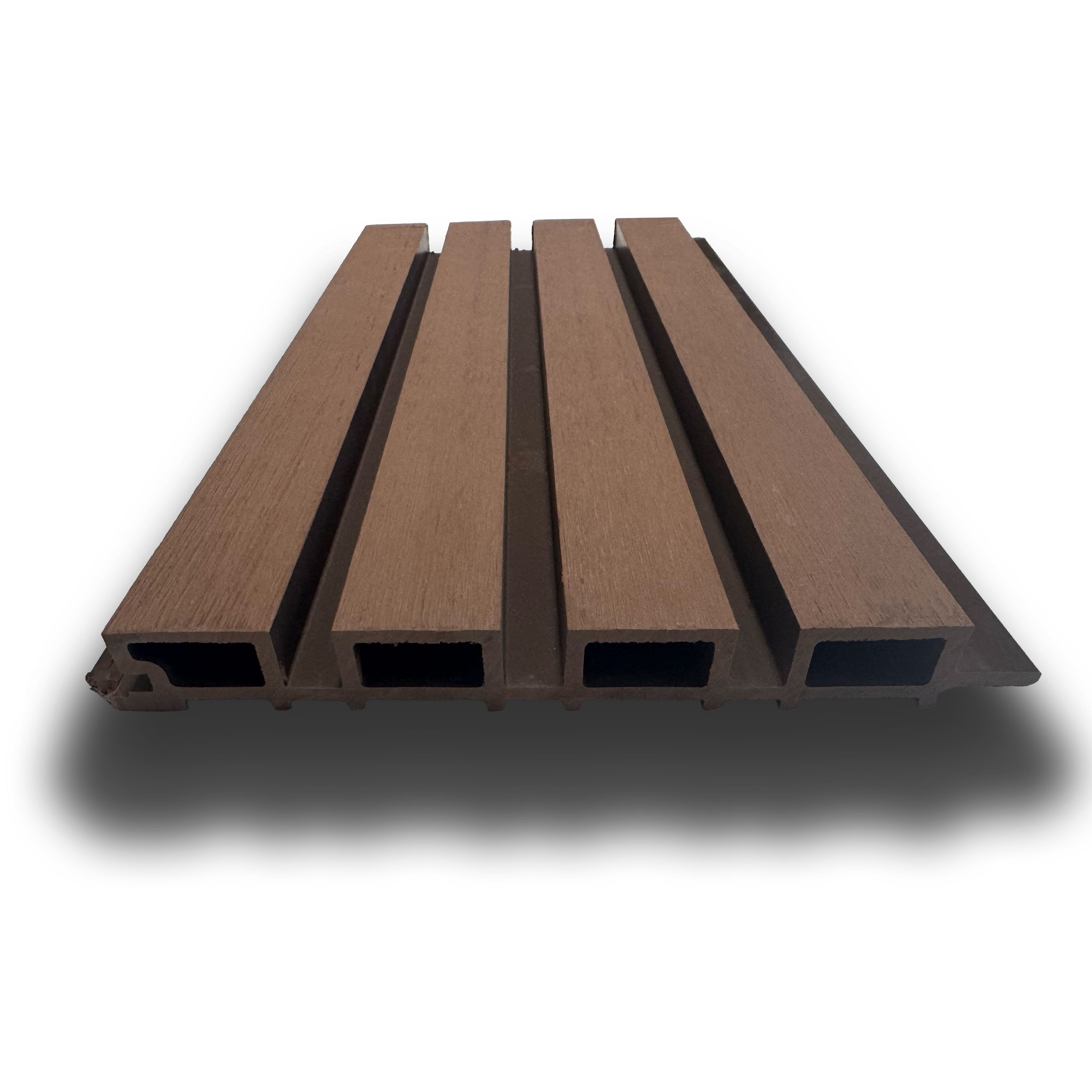 Barra intera WPC rivestimento esterno a lamelli 219x26x2900mm (LxSxA) con tasselli omaggio Coffee o Grey - Eternal Parquet