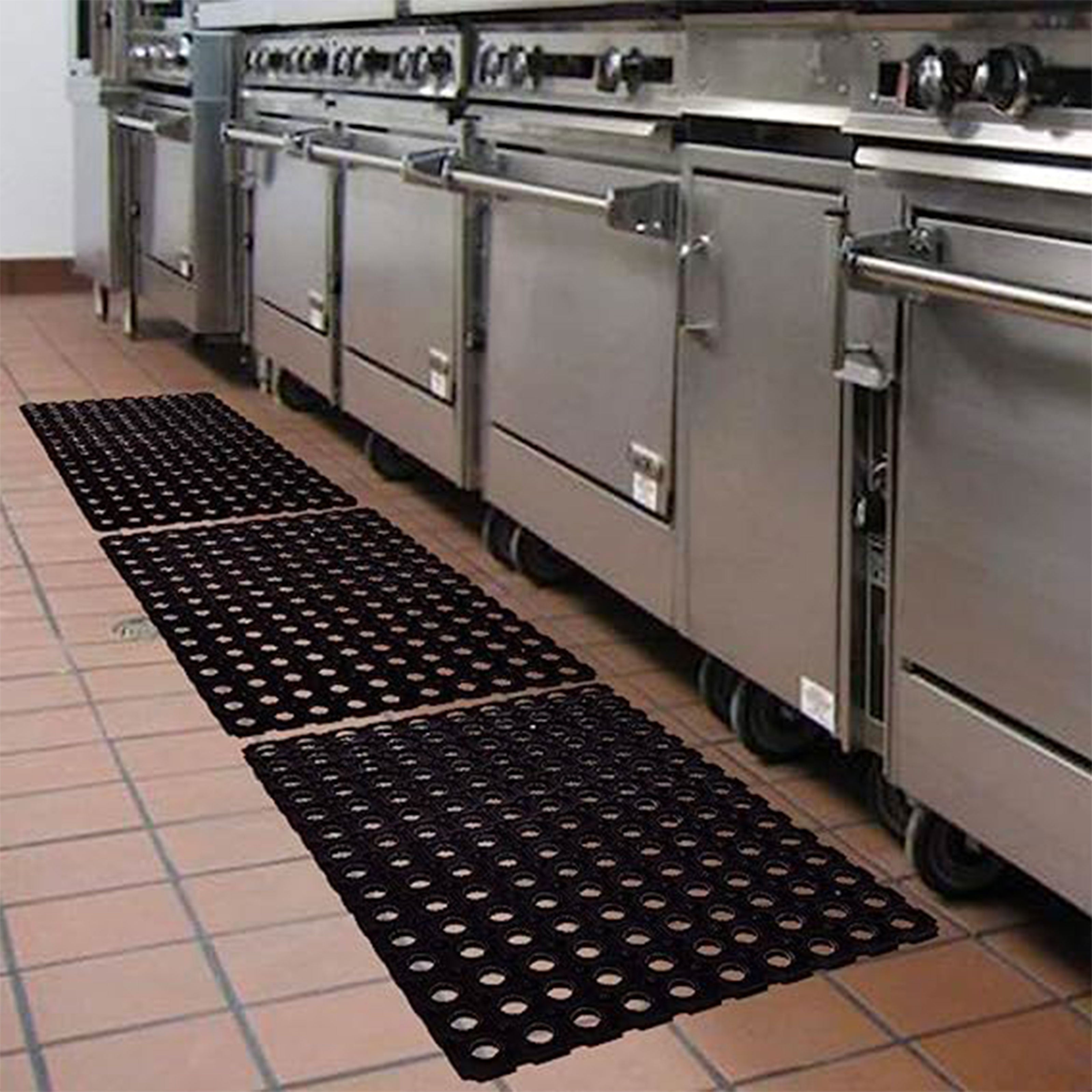 Zerbino Multiuso in Gomma - Antiscivolo, Resistente e Drenante 40X80cm Nero Forato Eternal Parquet