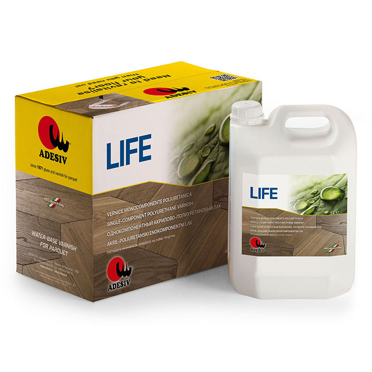Vernice Life all'acqua mono tonalita' naturale per pavimento in legno 5Lt - Eternal Parquet