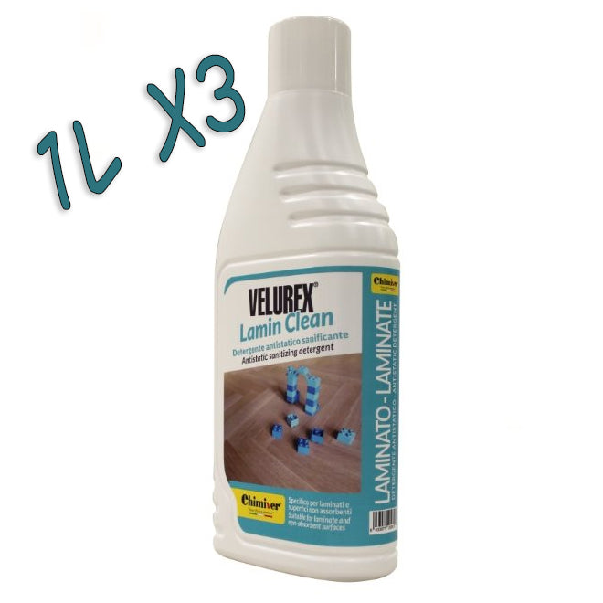 Velurex Lamin Clean Detergente sanificante pavimenti in laminato 1Lt X3 Chimiver Chimiver