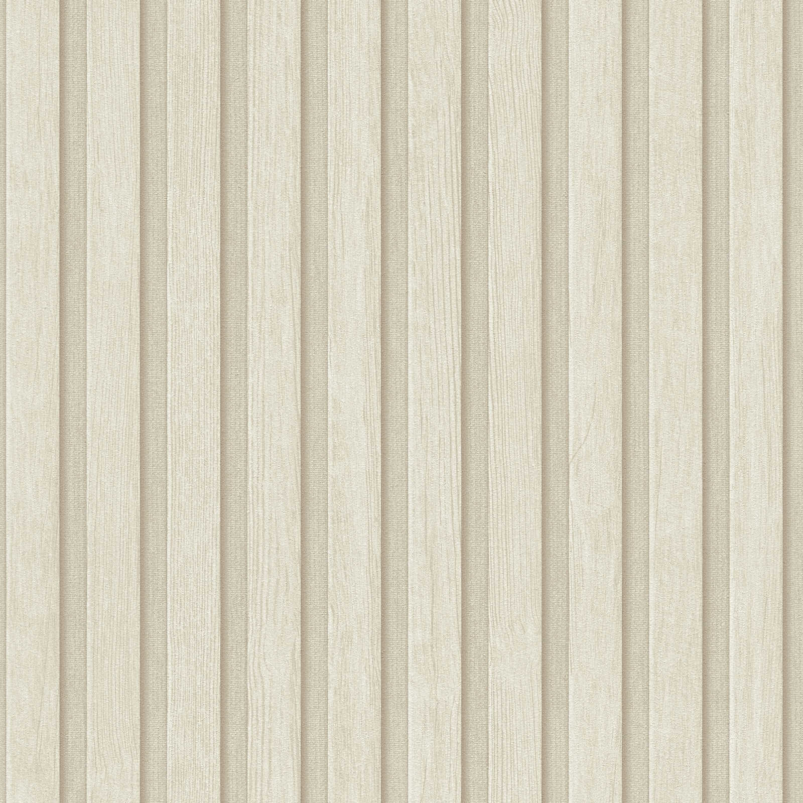 Rotolo da 5 mq di Carta da Parati LAMELLI LEGNO MILLERIGHE 3D effetto Boiserie CREAM - Eternal Parquet