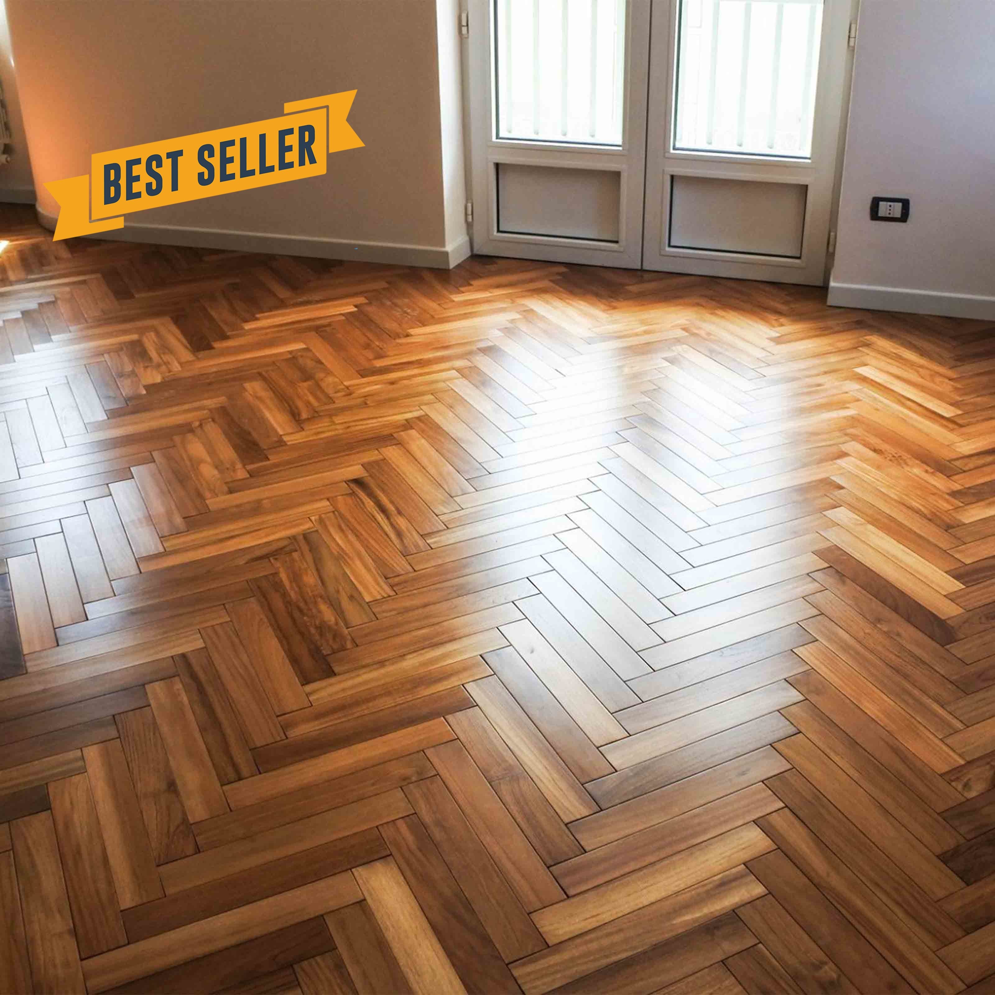 € 52.90 al mq - Parquet prefinito Massiccio in teak asia Finitura Vernice PRIMA SCELTA 10x60x360 microbisellato verniciato satinato a poro aperto posa anche a spina di pesce freeshipping - Eternal Parquet