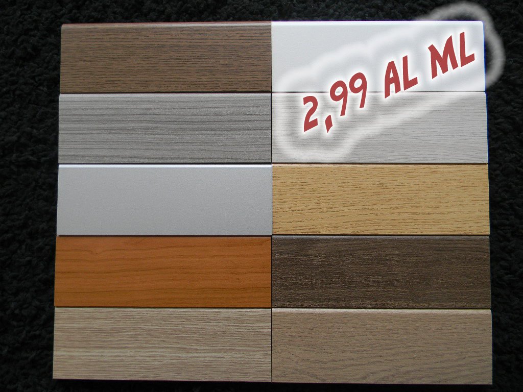 24 metri lineari di Battiscopa passacavo 1,5x8x240cm in MD Zoccolino Eternal Parquet