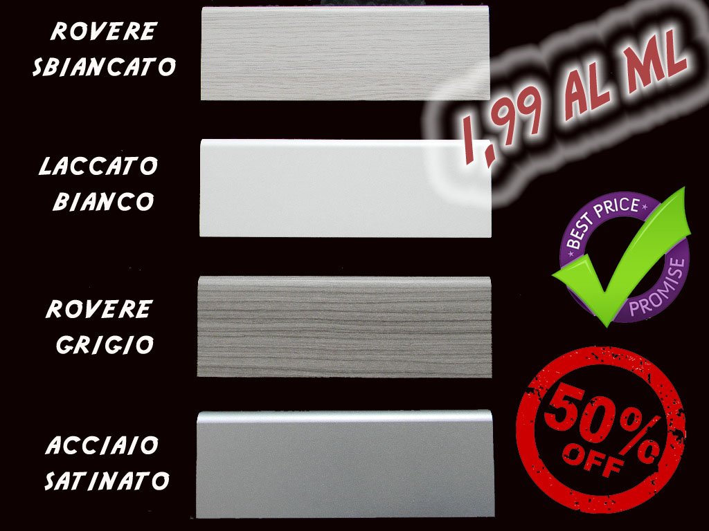 Battiscopa passacavo 1,5x8x240cm in MDF pacco da 192 metri lineari Eternal Parquet