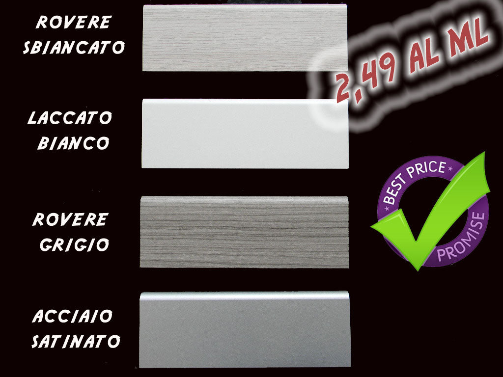 Battiscopa passacavo 1,5x8x240cm in MDF pacco da 48 metri lineari Eternal Parquet