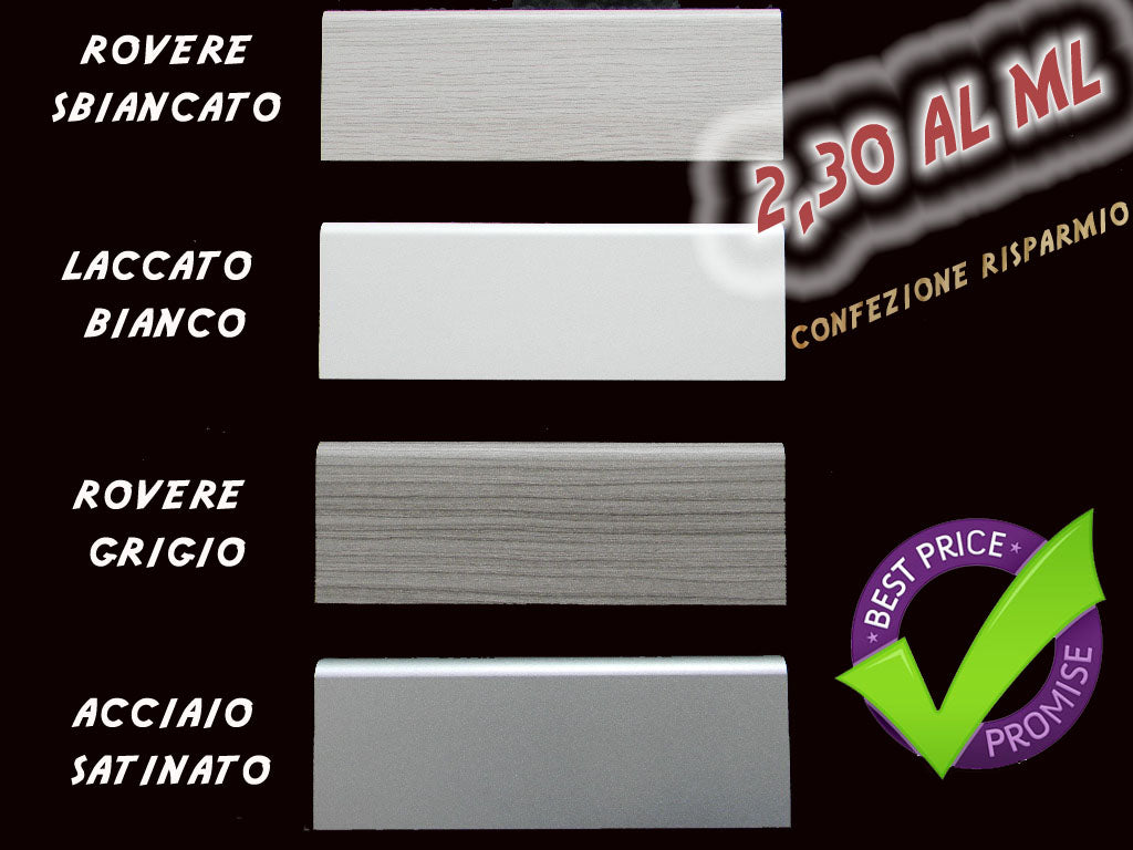 Battiscopa passacavo 1,5x8x240cm in MDF pacco da 96 metri lineari Eternal Parquet